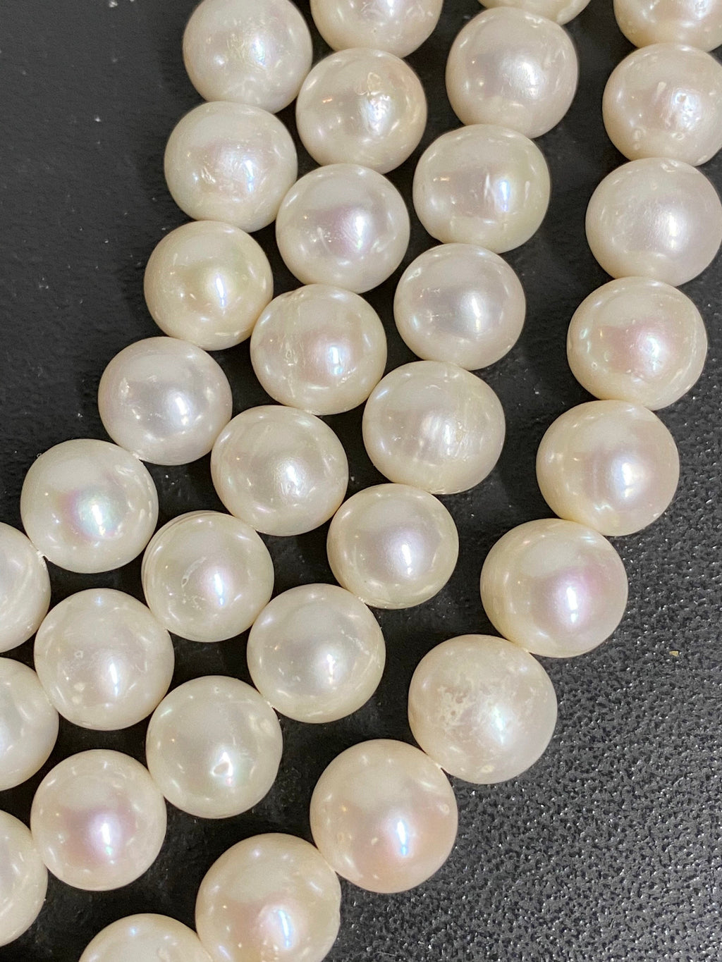 10-11mm A-AA Round potato Freshwater Pearl Natural Luster ivory White pearl 15'' Full Strand genuine pearl #RS3014NX--New!