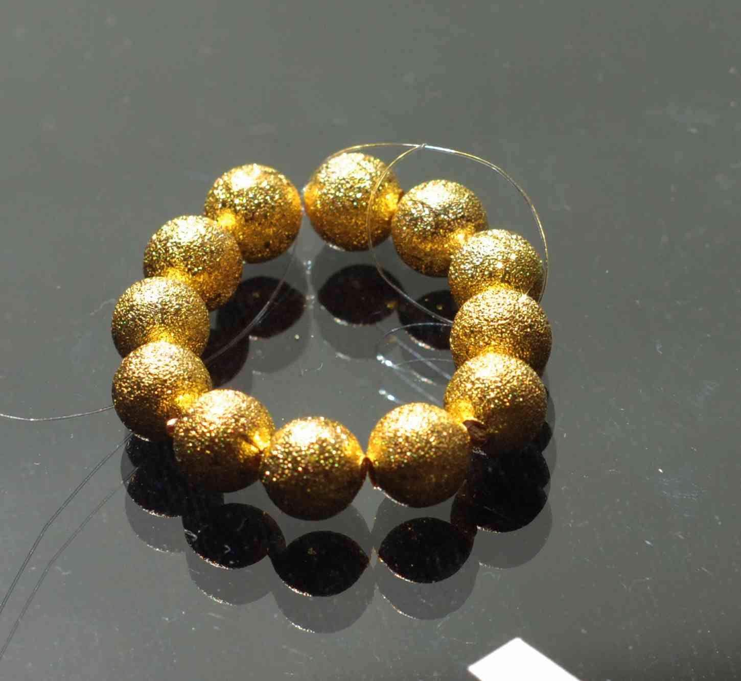 8mm 24k Gold Thick Plated Round Beads-----10pc set finding spacer----Promotion Sale #FDP228