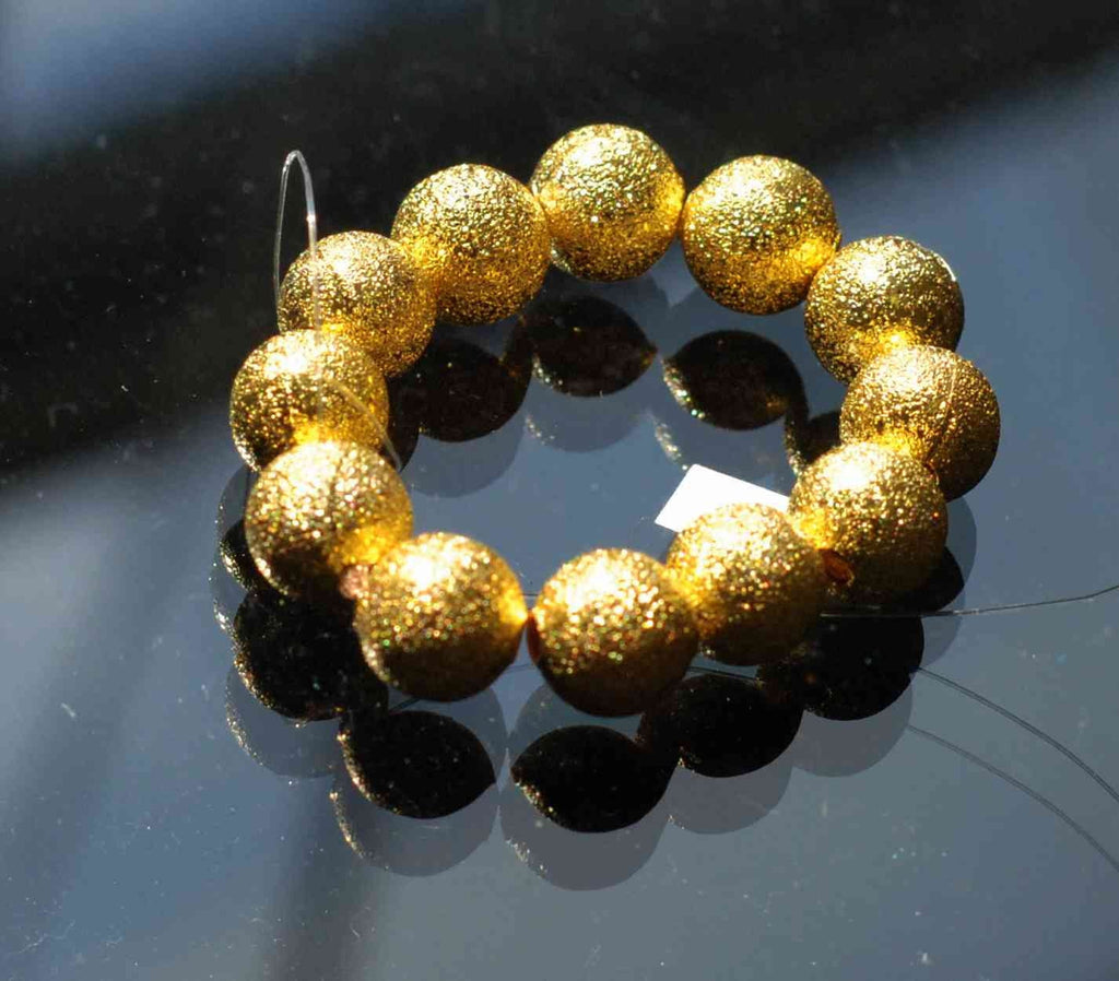 8mm 24k Gold Thick Plated Round Beads-----10pc set finding spacer----Promotion Sale #FDP228