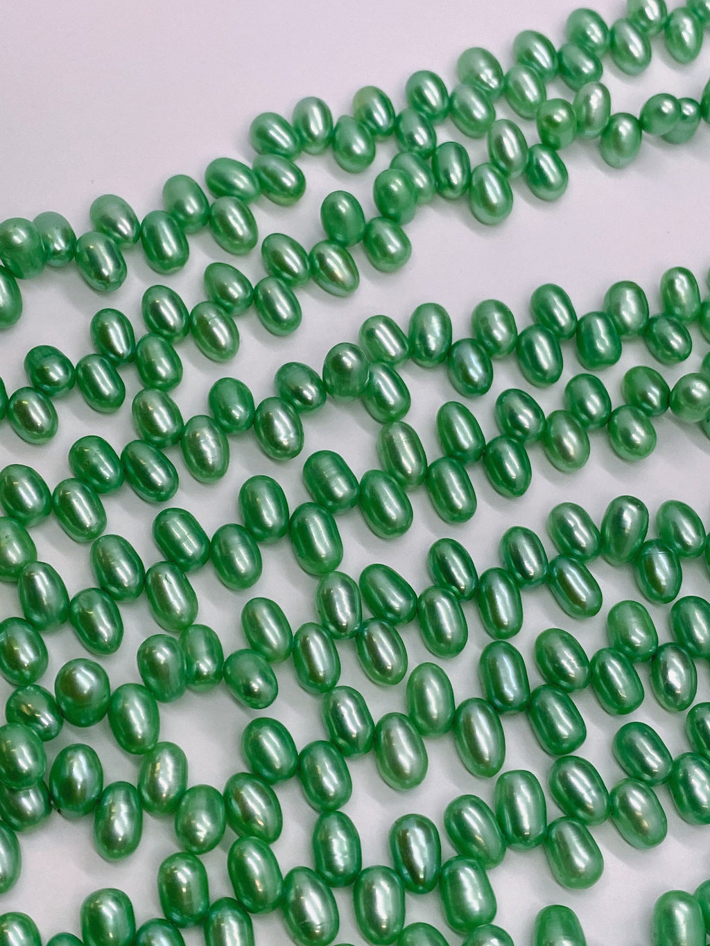 AAA+ Top drilled Dancing Rice Freshwater Pearls 5X8mm green golden yellow bronze Gem quality briolette pearl beads 15" full strand #DR3136
