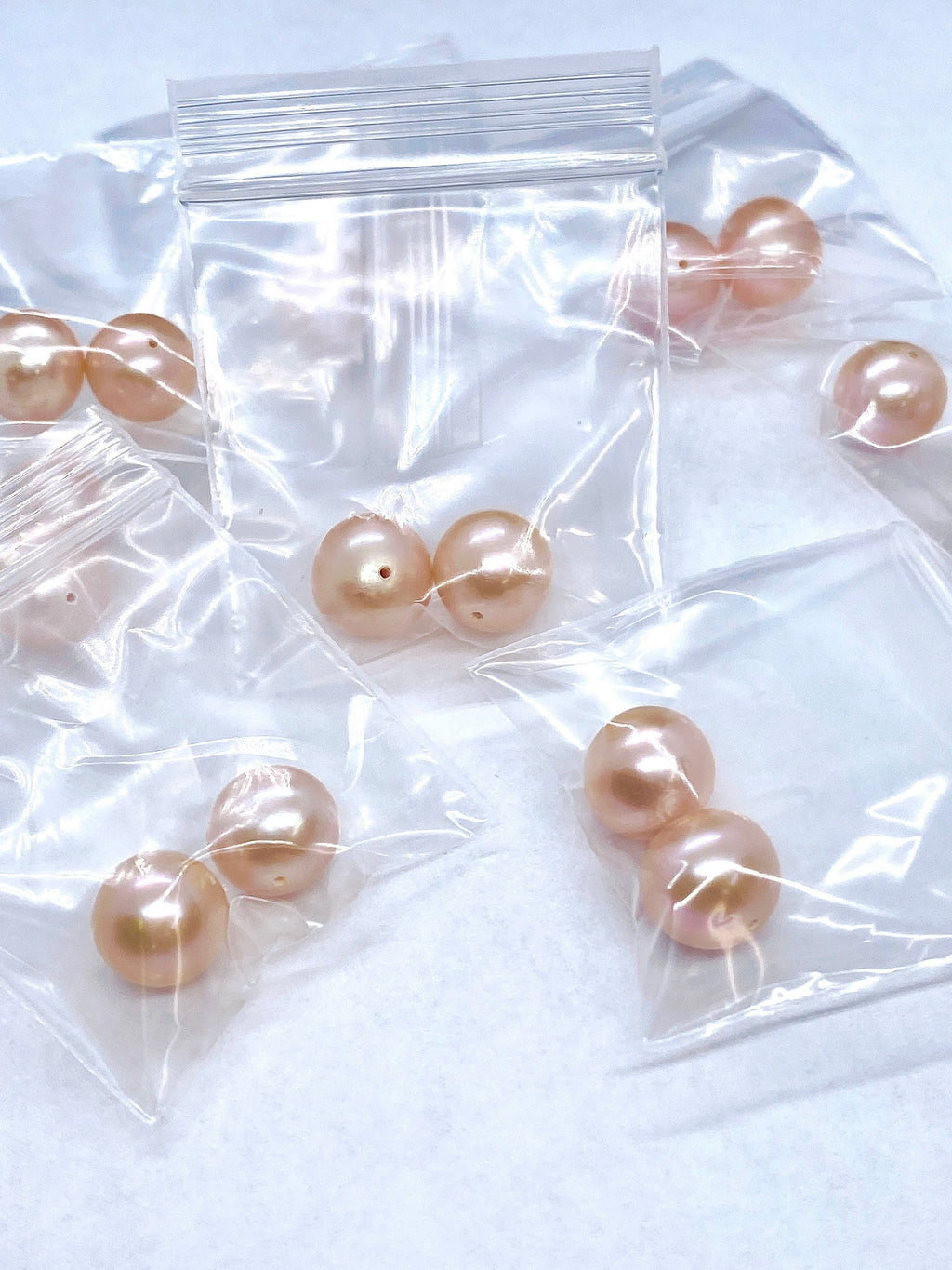 10mm Golden Champagne AA+ high quality round pair for earrings design, natural peach Pink High Metallic Luster matched genuine loose pearls