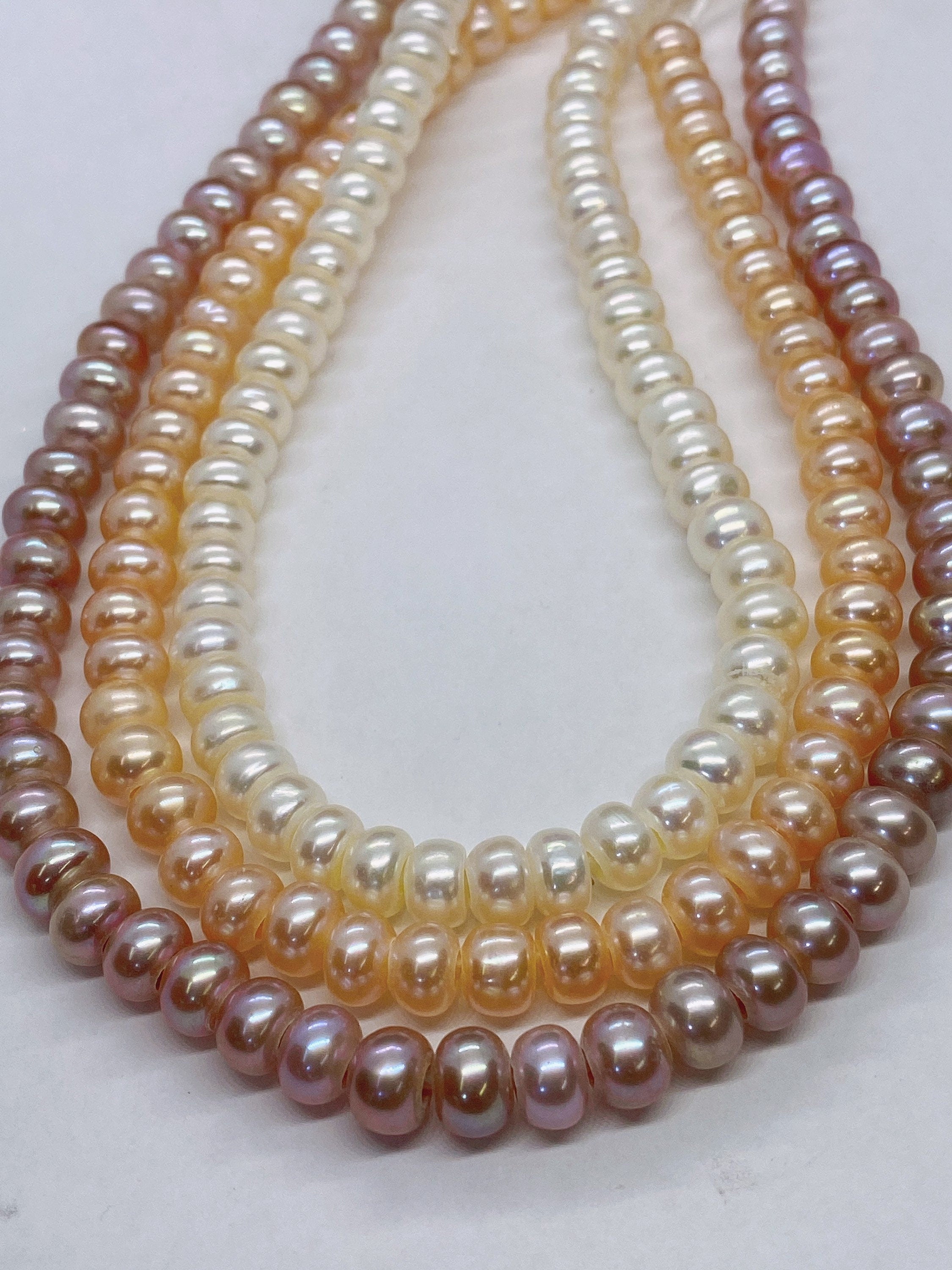AAA 7mm Roundel button Freshwater Pearl, 2.2mm 3mm Large Hole Pearl  white pearl beads, leather pearl, pearl wholesale ,LH8066 NEW