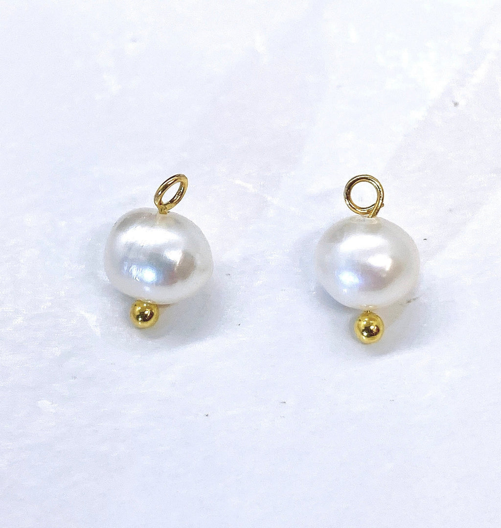 6pc natural pink Freshwater Pearl Dangle Pendant, tiny pearl charm, DIY Making jewelry, round off pearl Charm, gold sterling silver, CR1001P