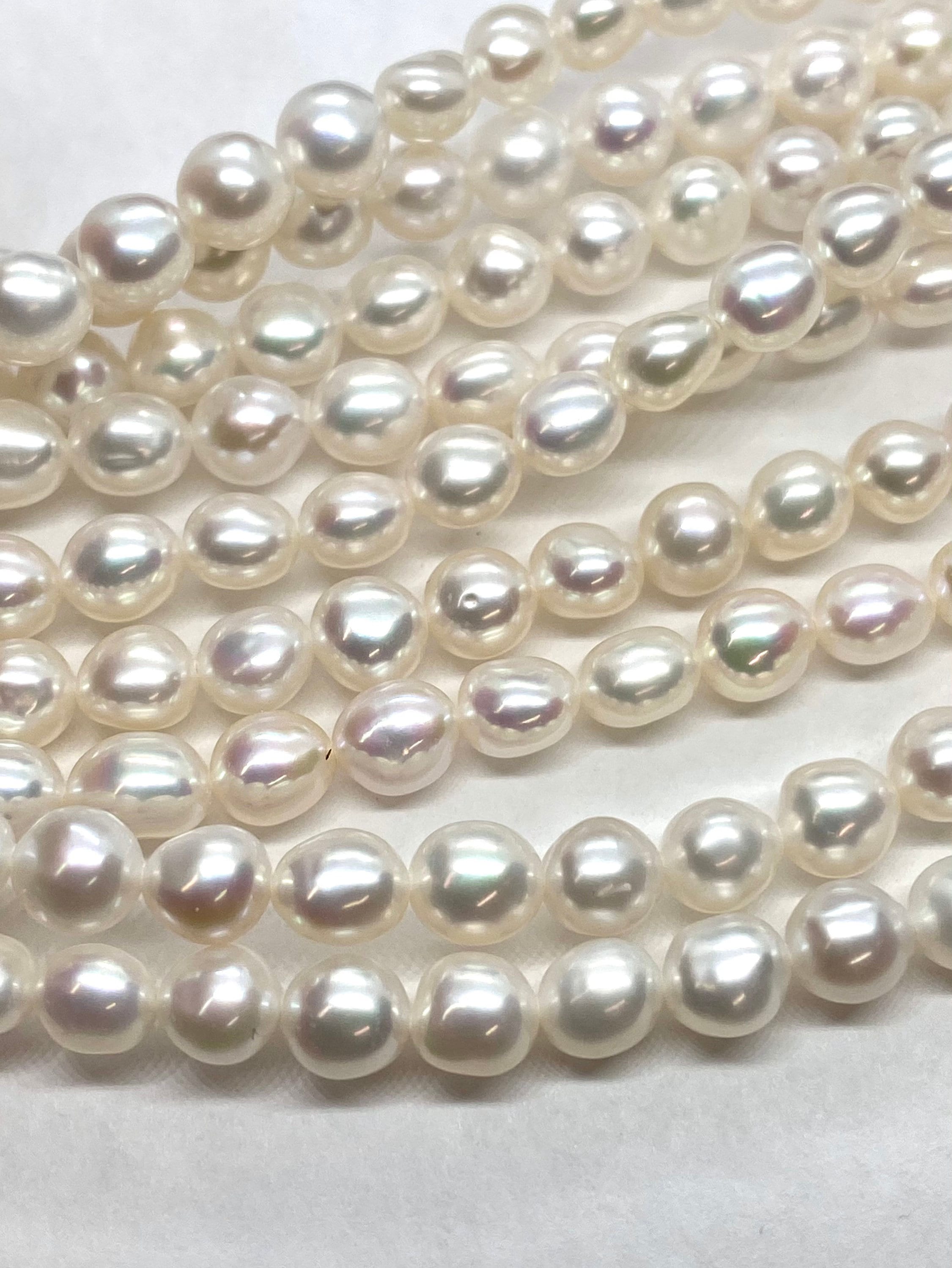 AAA high quality 6mm Baroque Akoya Cultured Pearl strand, Keshi nugget pearl, genuine cultured pearl---stunning luster pearls #KS4001