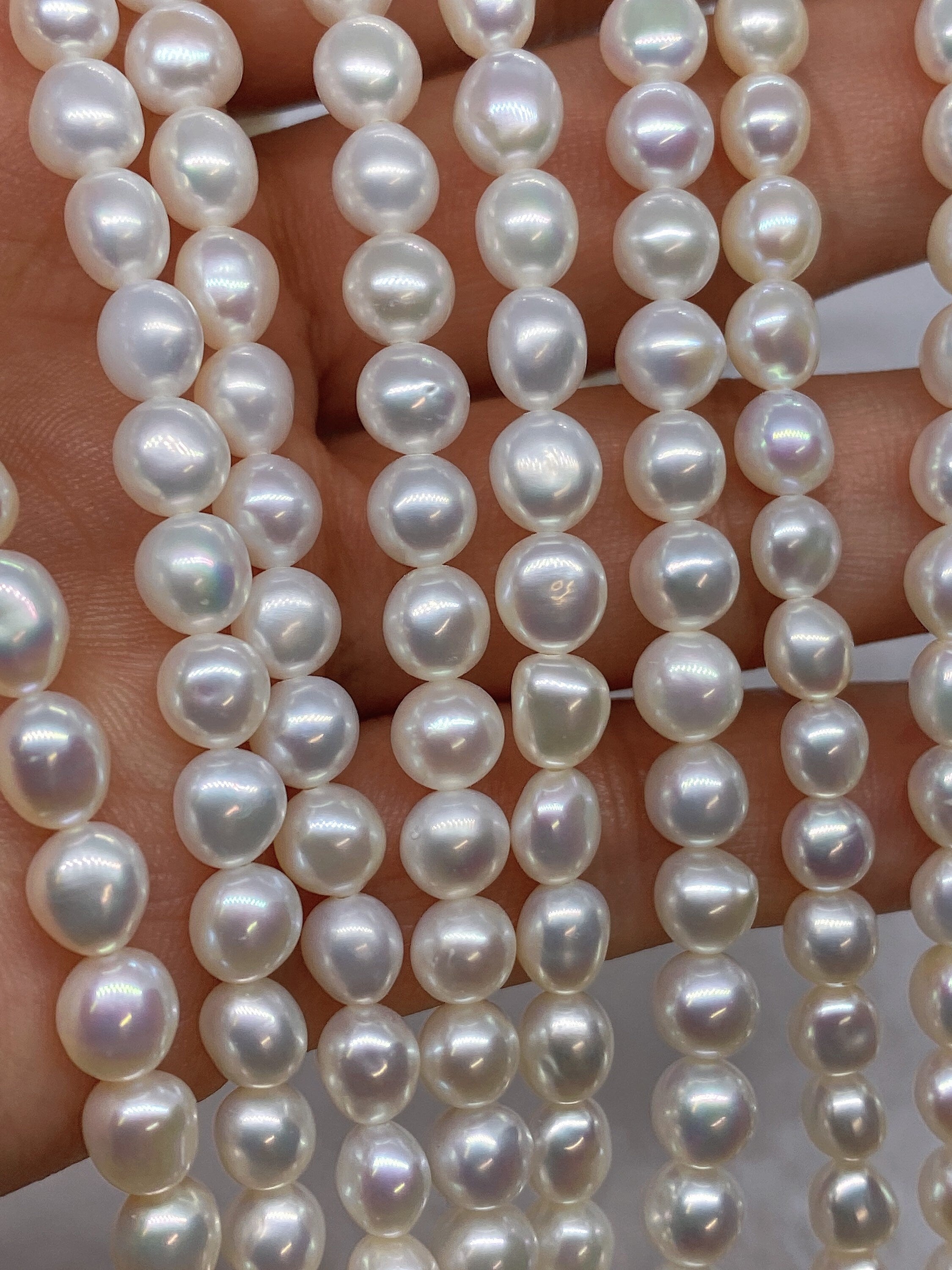 AAA high quality 6mm Baroque Akoya Cultured Pearl strand, Keshi nugget pearl, genuine cultured pearl---stunning luster pearls #KS4001