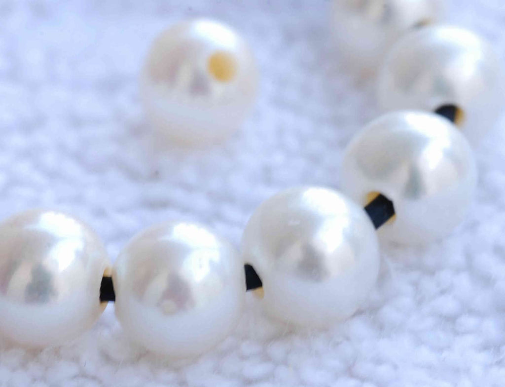 AA 8-9mm Large Hole Pearl Round potato Freshwater Pearl Ivory white pearl beads---10 pc set high quality 2.2mm hole- LH8008