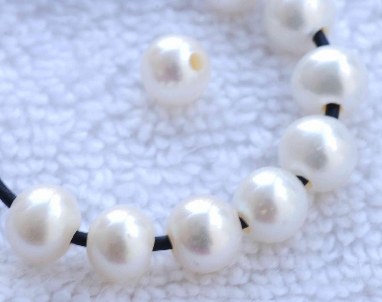 AA 8-9mm Large Hole Pearl Round potato Freshwater Pearl Ivory white pearl beads---10 pc set high quality 2.2mm hole- LH8008