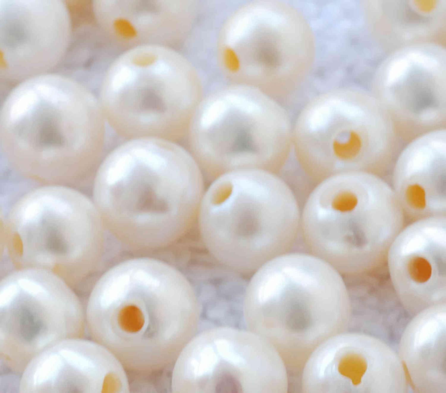 AA 8-9mm Large Hole Pearl Round potato Freshwater Pearl Ivory white pearl beads---10 pc set high quality 2.2mm hole- LH8008