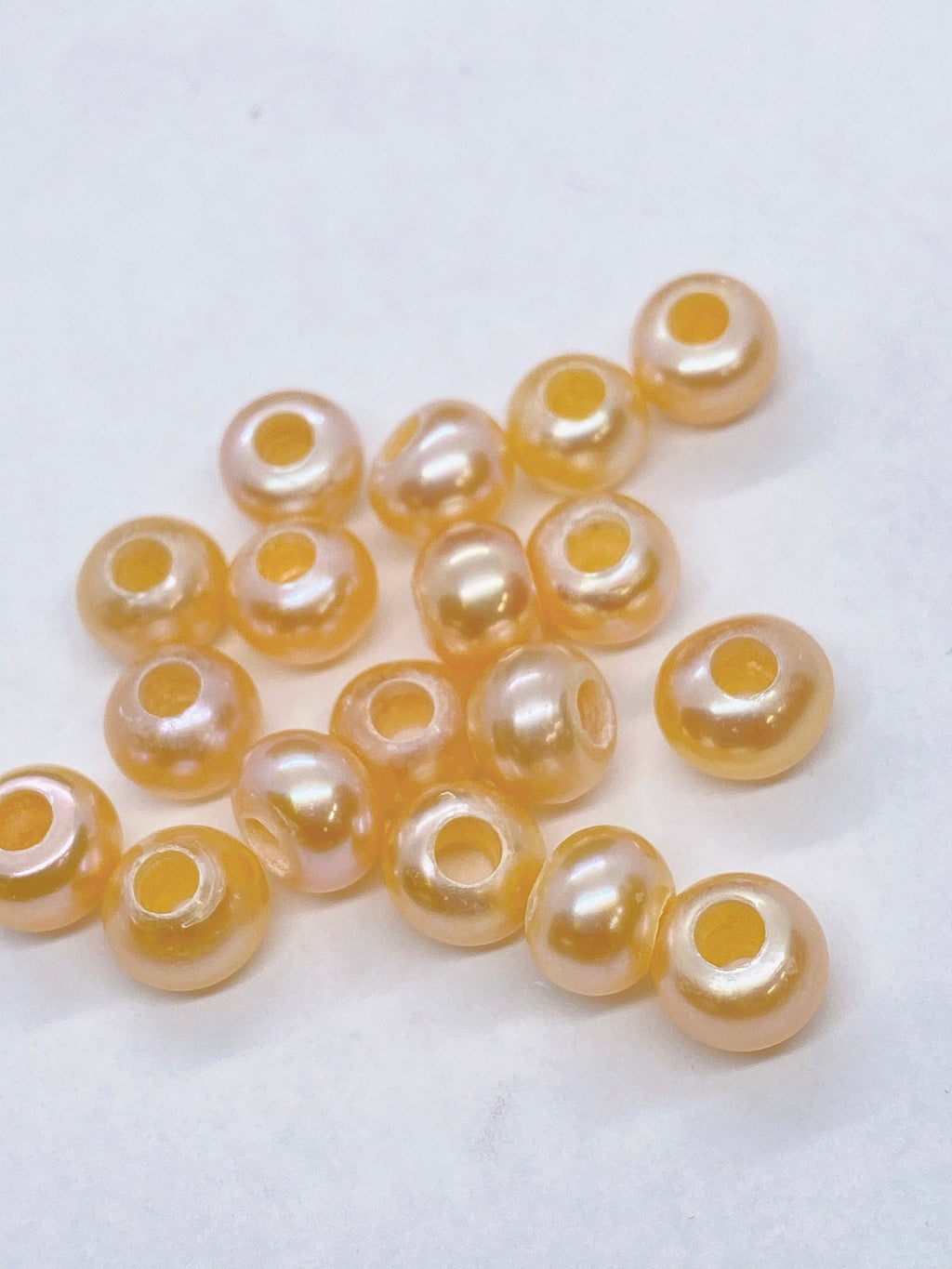 AAA 8mm Roundel button Freshwater Pearl, 1.5mm 2.2mm 3mm Large Hole Pearl Natural pink peach champagne white pearl beads LH8063 NEW