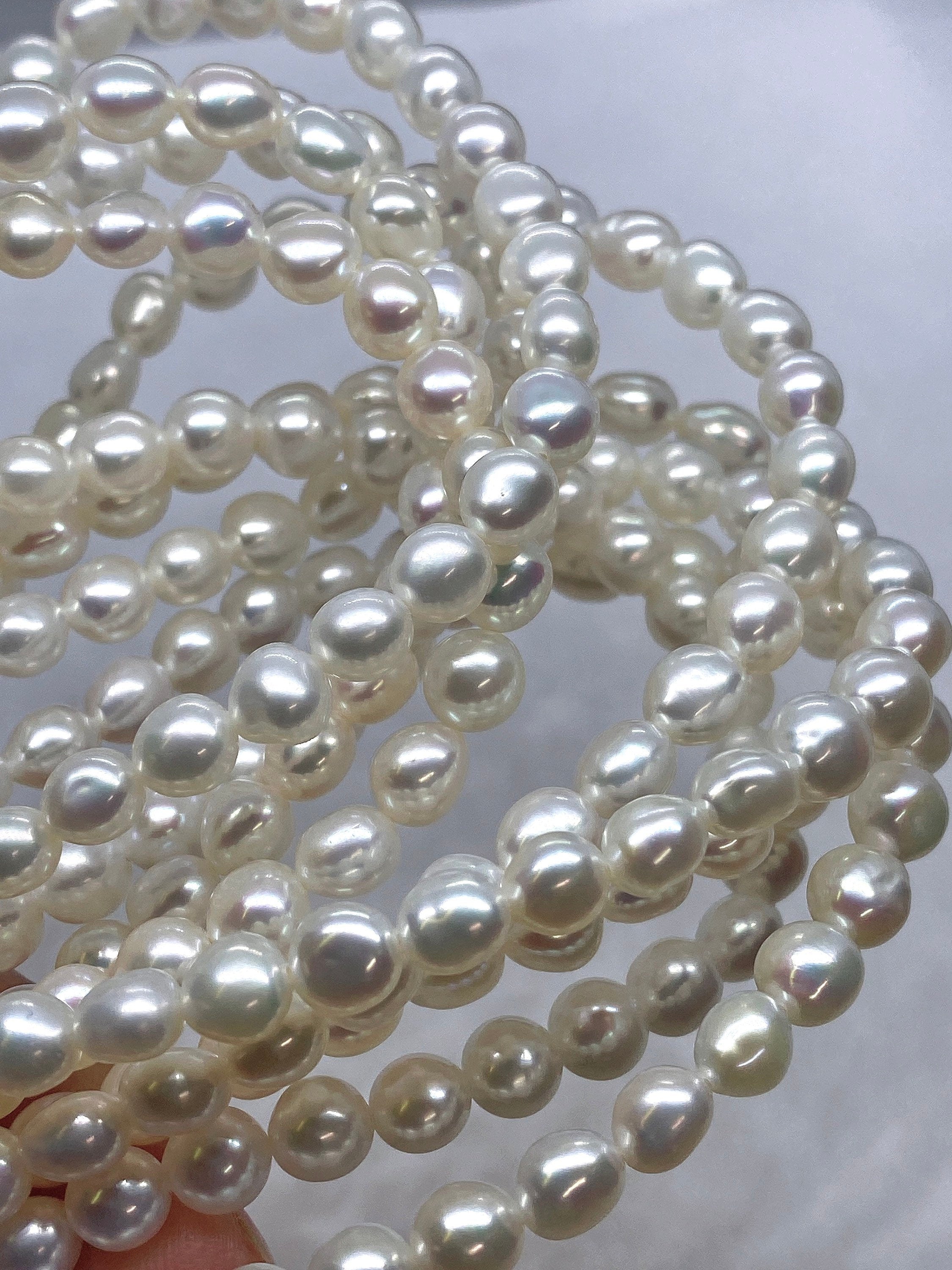 AAA high quality 6mm Baroque Akoya Cultured Pearl strand, Keshi nugget pearl, genuine cultured pearl---stunning luster pearls #KS4001