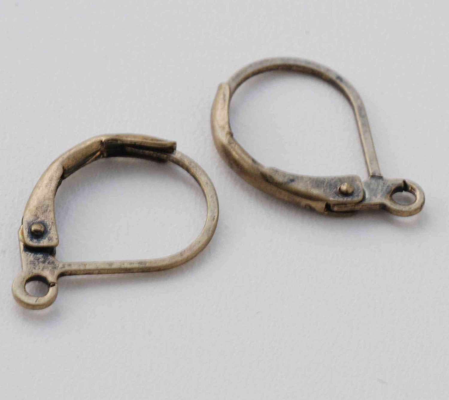 Antique Copper Lever Back Earring Wire with French Ring - Nickel Free - 20 Pc -F9003