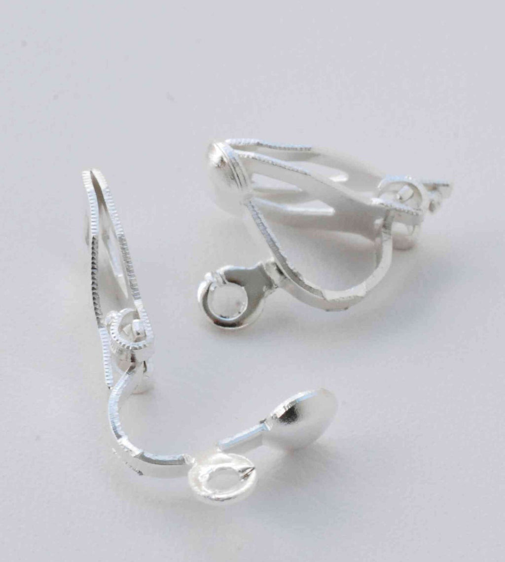 Silver plated over Copper Earring Clips- Nickel Free - 10 Pc -F9005