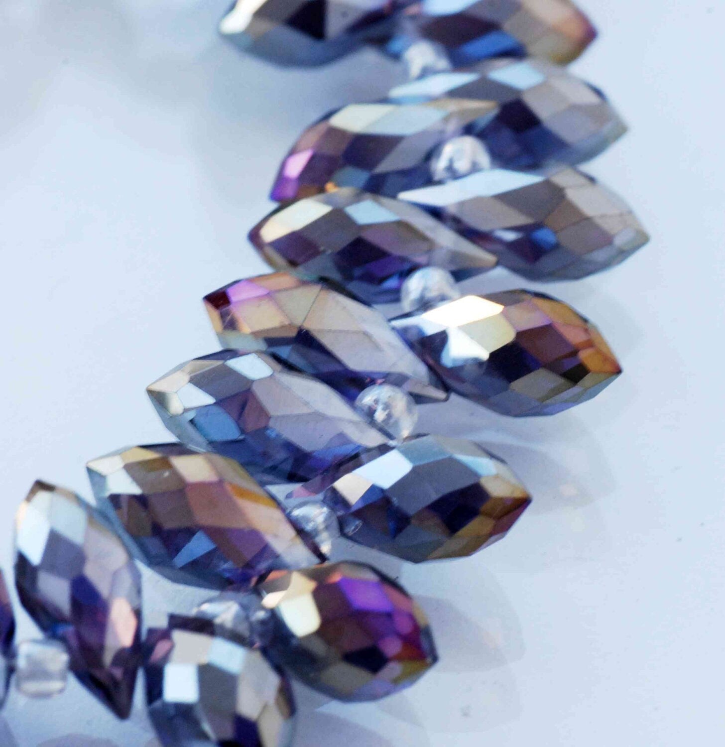 6X10mm Teardrop Drop Faceted Briolette Swarovsky Crystal----deep purple with rainbow shinning---- 6 pc