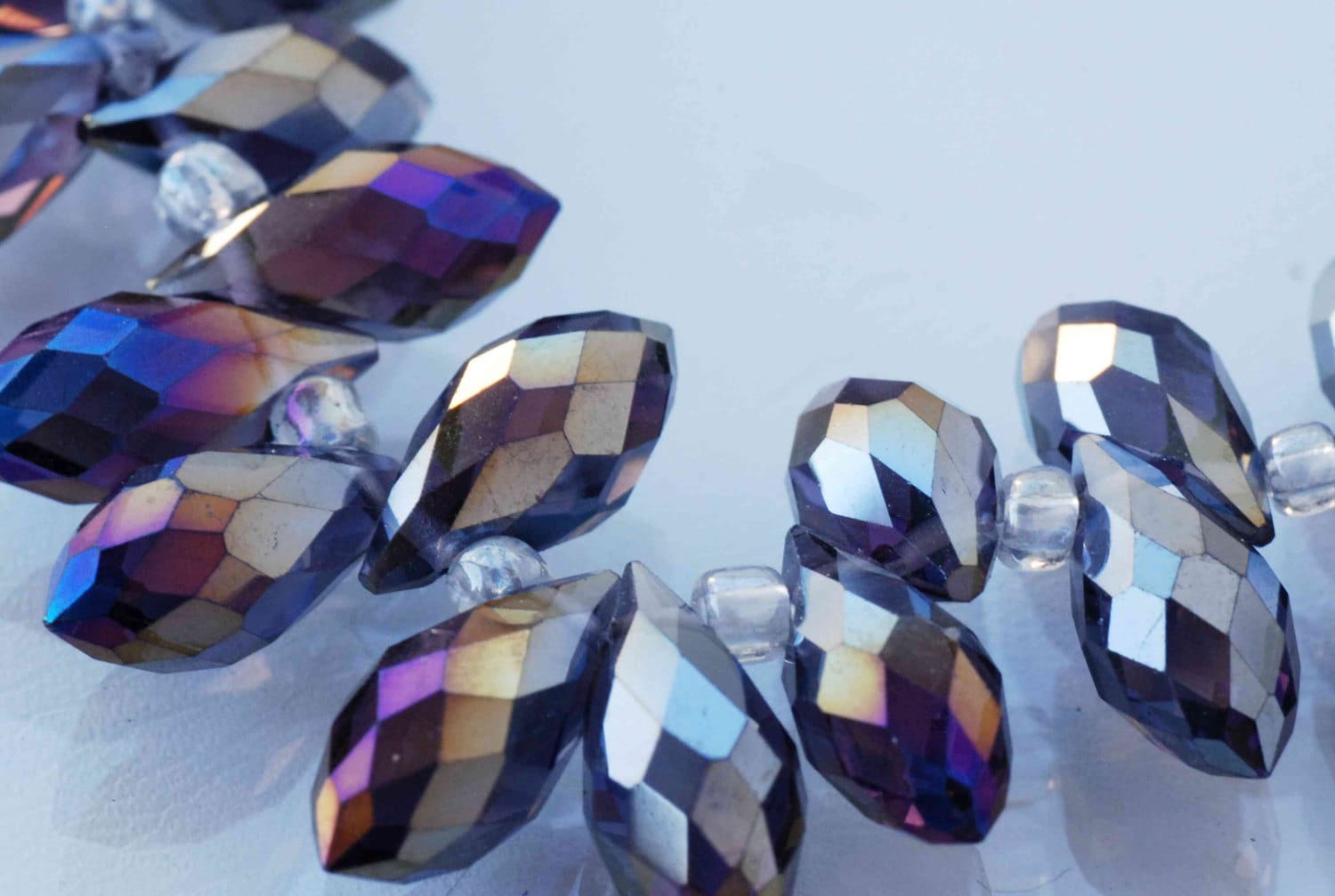 6X10mm Teardrop Drop Faceted Briolette Swarovsky Crystal----deep purple with rainbow shinning---- 6 pc