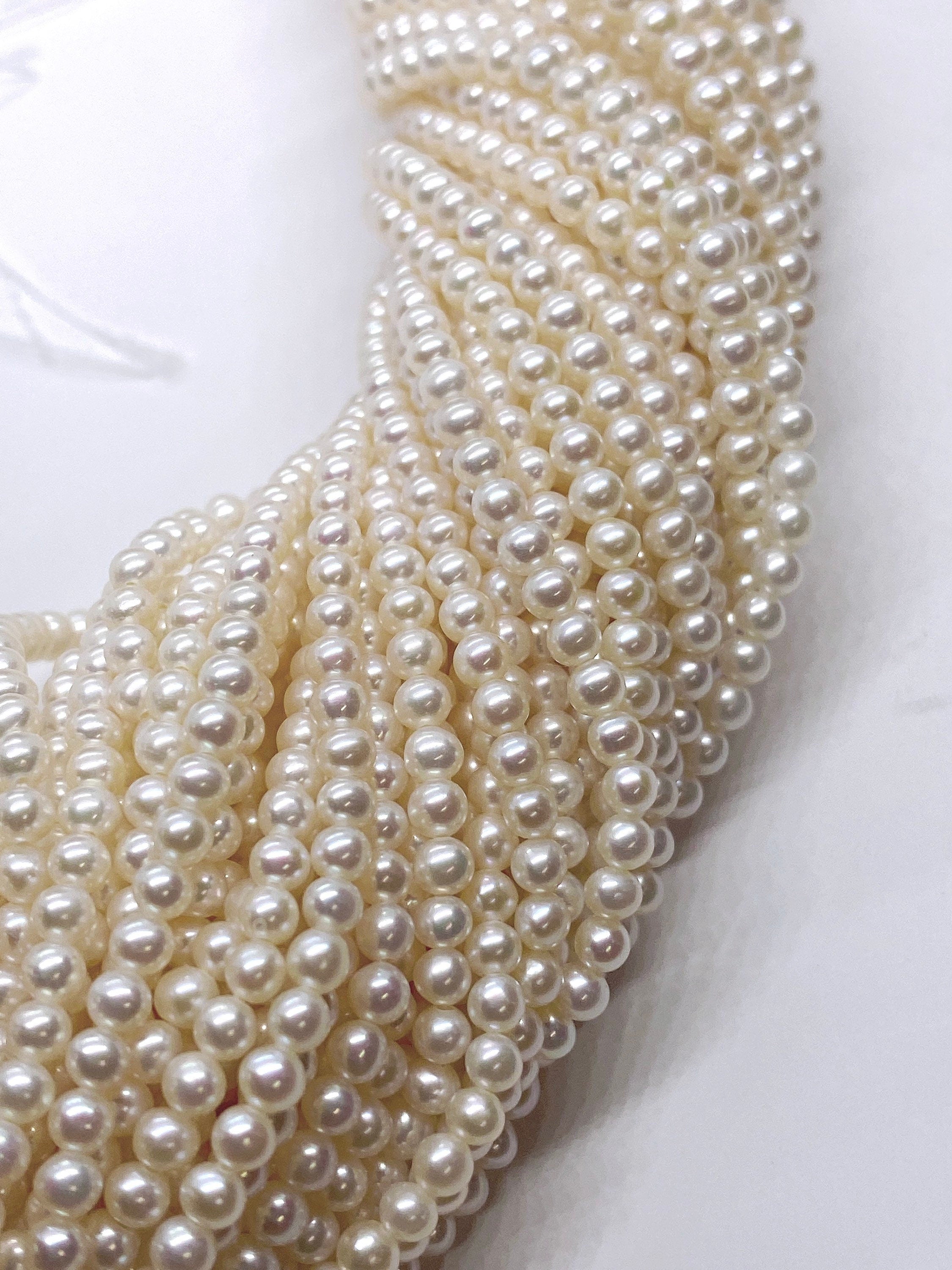 NEW AAA+ Gem quality 3mm Seed Pearl strand full strand over 135 piece round seeds genuine pearl, high luster---for designer SD72001