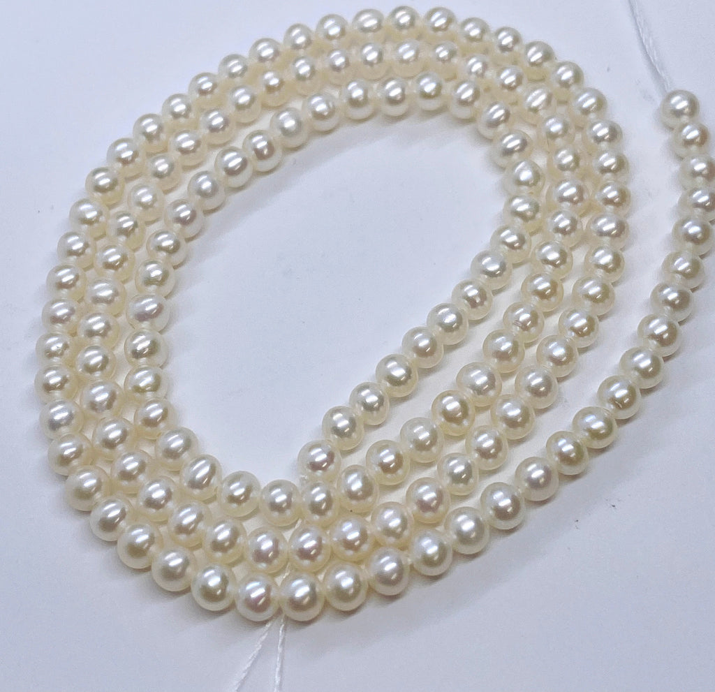 NEW AAA+ Gem quality 3mm Seed Pearl strand full strand over 135 piece round seeds genuine pearl, high luster---for designer SD72001