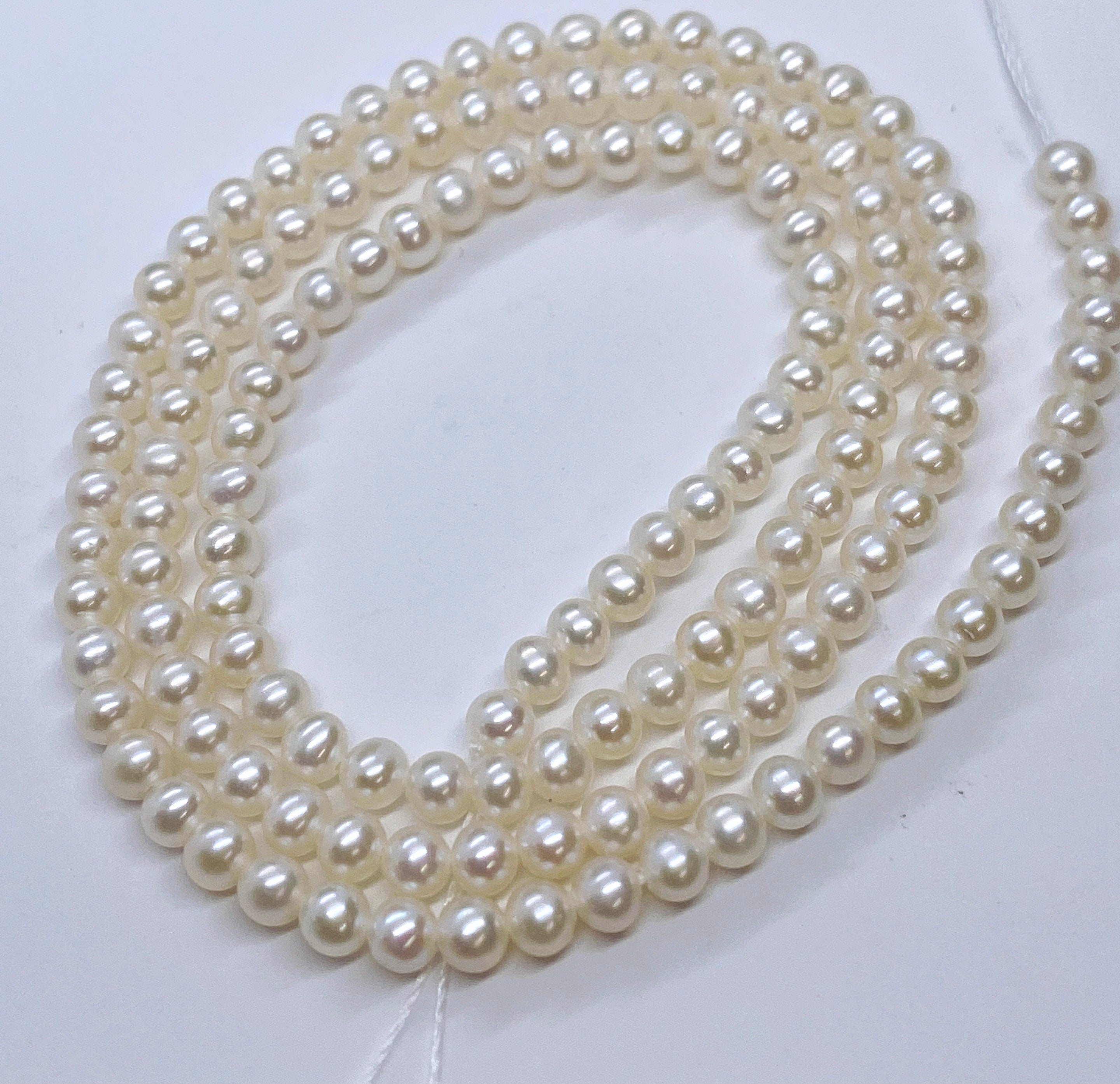 NEW AAA+ Gem quality 3mm Seed Pearl strand full strand over 135 piece round seeds genuine pearl, high luster---for designer SD72001