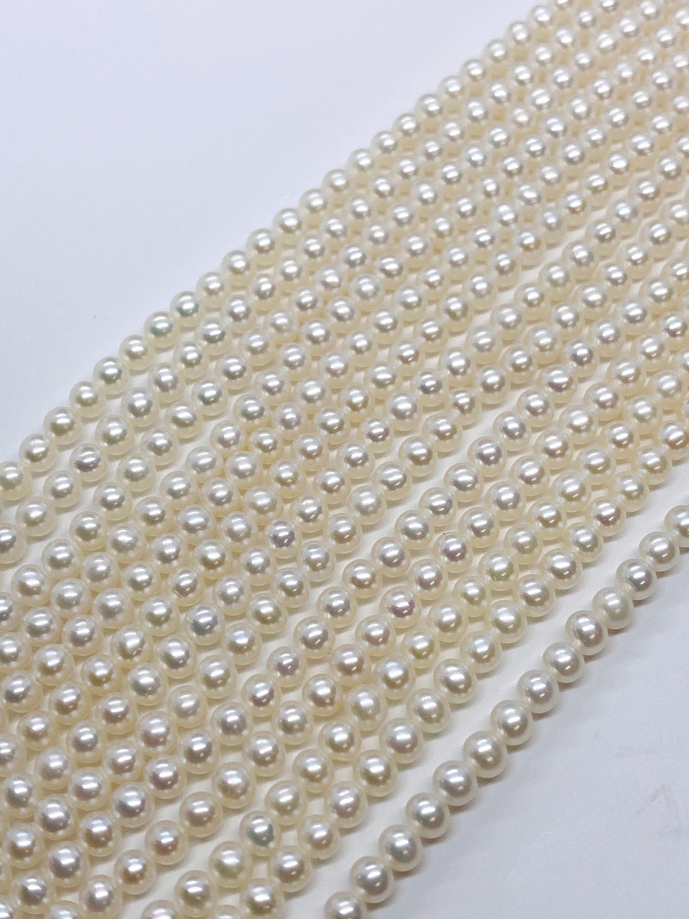 NEW AAA+ Gem quality 3mm Seed Pearl strand full strand over 135 piece round seeds genuine pearl, high luster---for designer SD72001