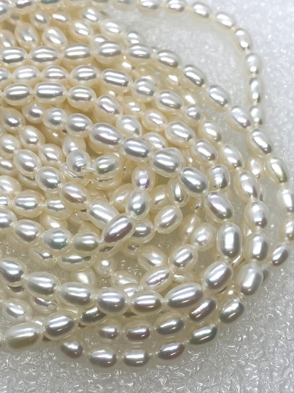 AAA+ white 4.5mmX6mm Oval Rice Freshwater Pearl Full strand 15" 65 pieces rice seeds genuine pearl beads for designer DIY--DR3004A