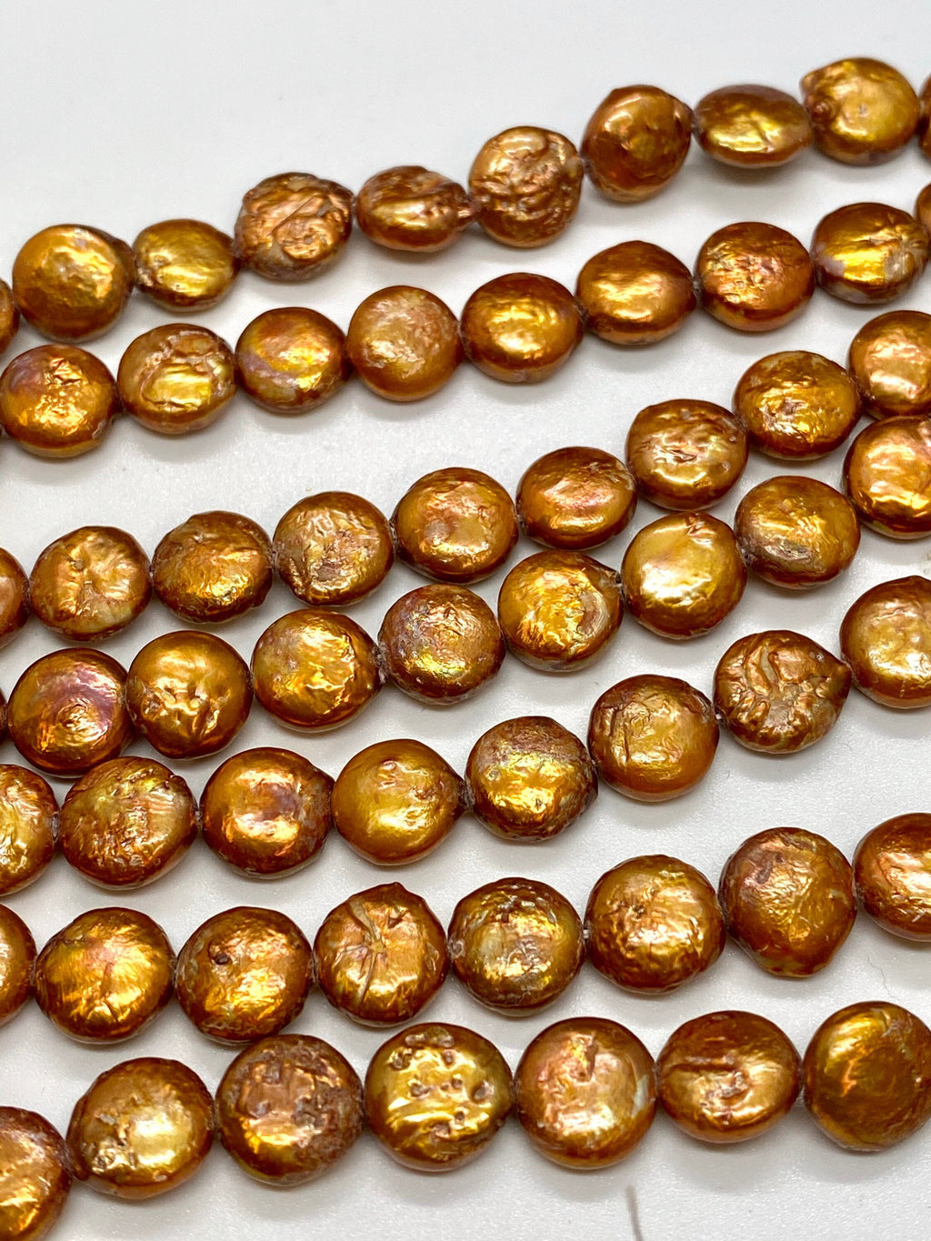 A-AA 9-10mm coin pearl Golden yellow bronze Coin Freshwater Pearl, high luster petite pearl, New Color for design, Barging Sale