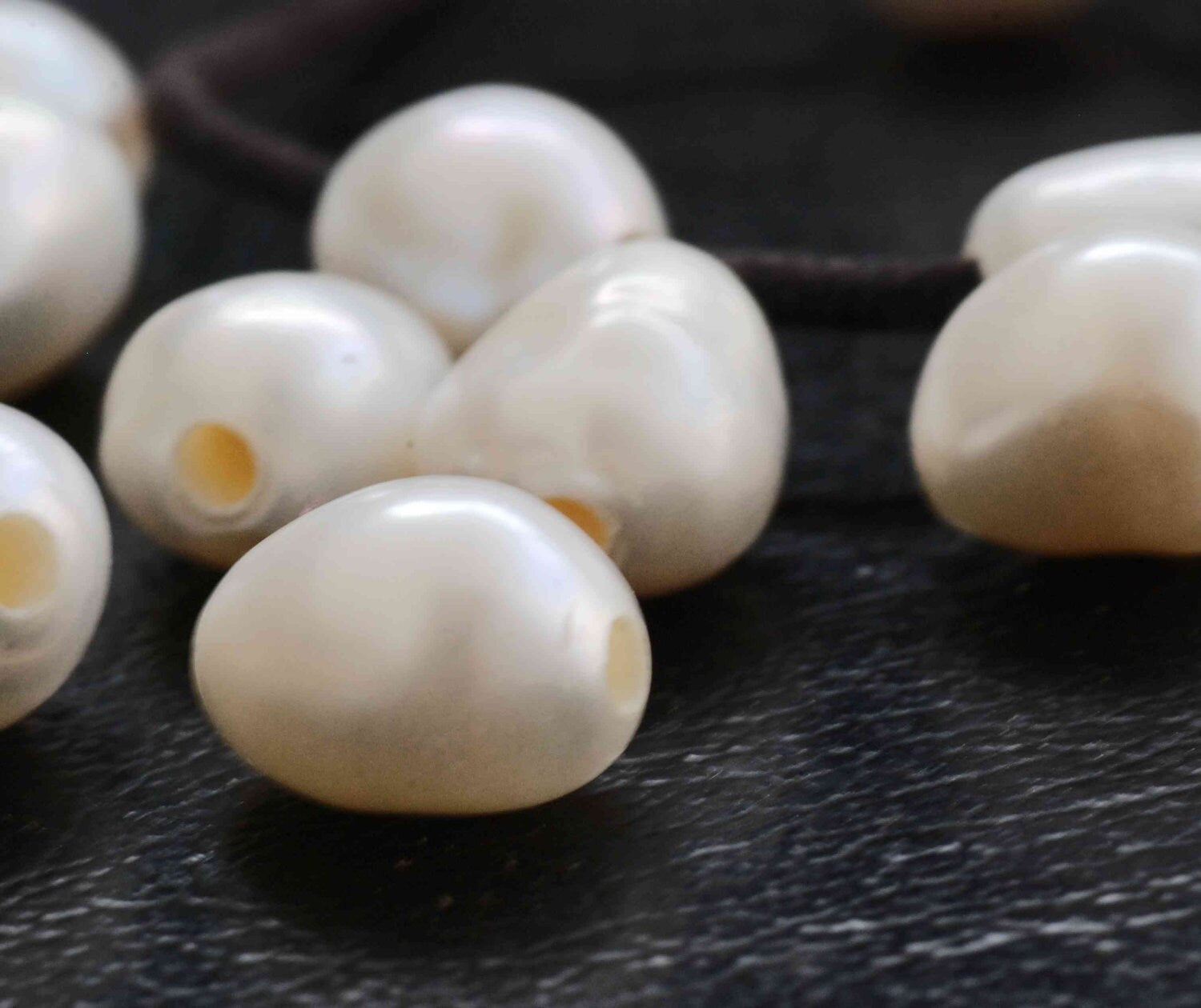 9X11mm Large Hole Pearl Baroque Pearl Freshwater Pear white Large  2.5mm 3mm hole---8 pieces set----New Arrival   #LH8041