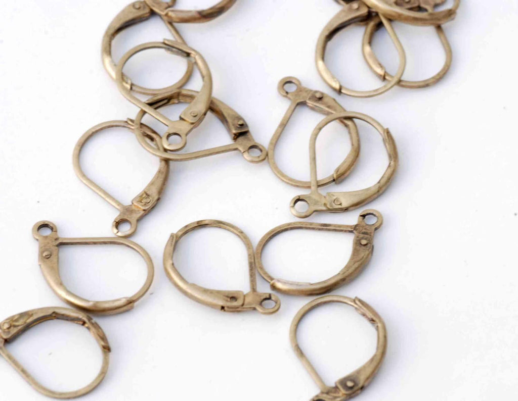 Antique Copper Lever Back Earring Wire with French Ring - Nickel Free - 20 Pc -F9015 finding