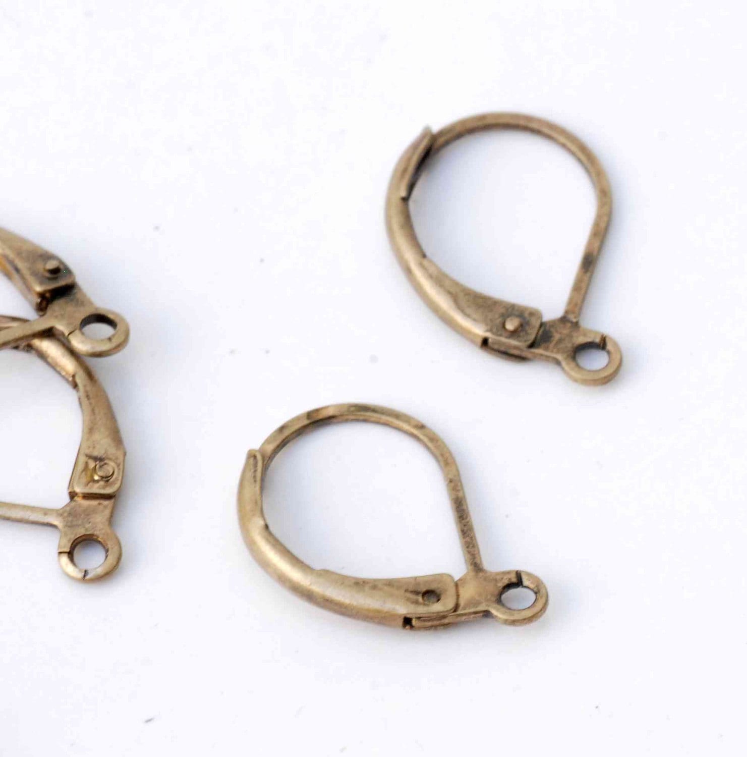 Antique Copper Lever Back Earring Wire with French Ring - Nickel Free - 20 Pc -F9015 finding