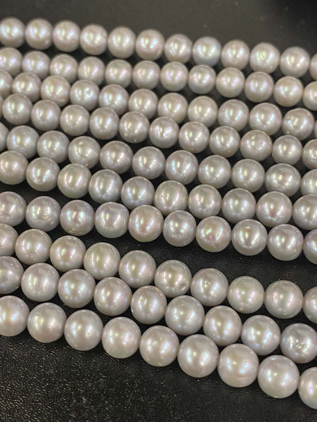 NEW AA 5.5-6.5mm stunning Silver Grey Akoya Pearl round pearl beads platinum Silver Grey loose pearl  Full Strand 15.5" 68+ pc #RS2105