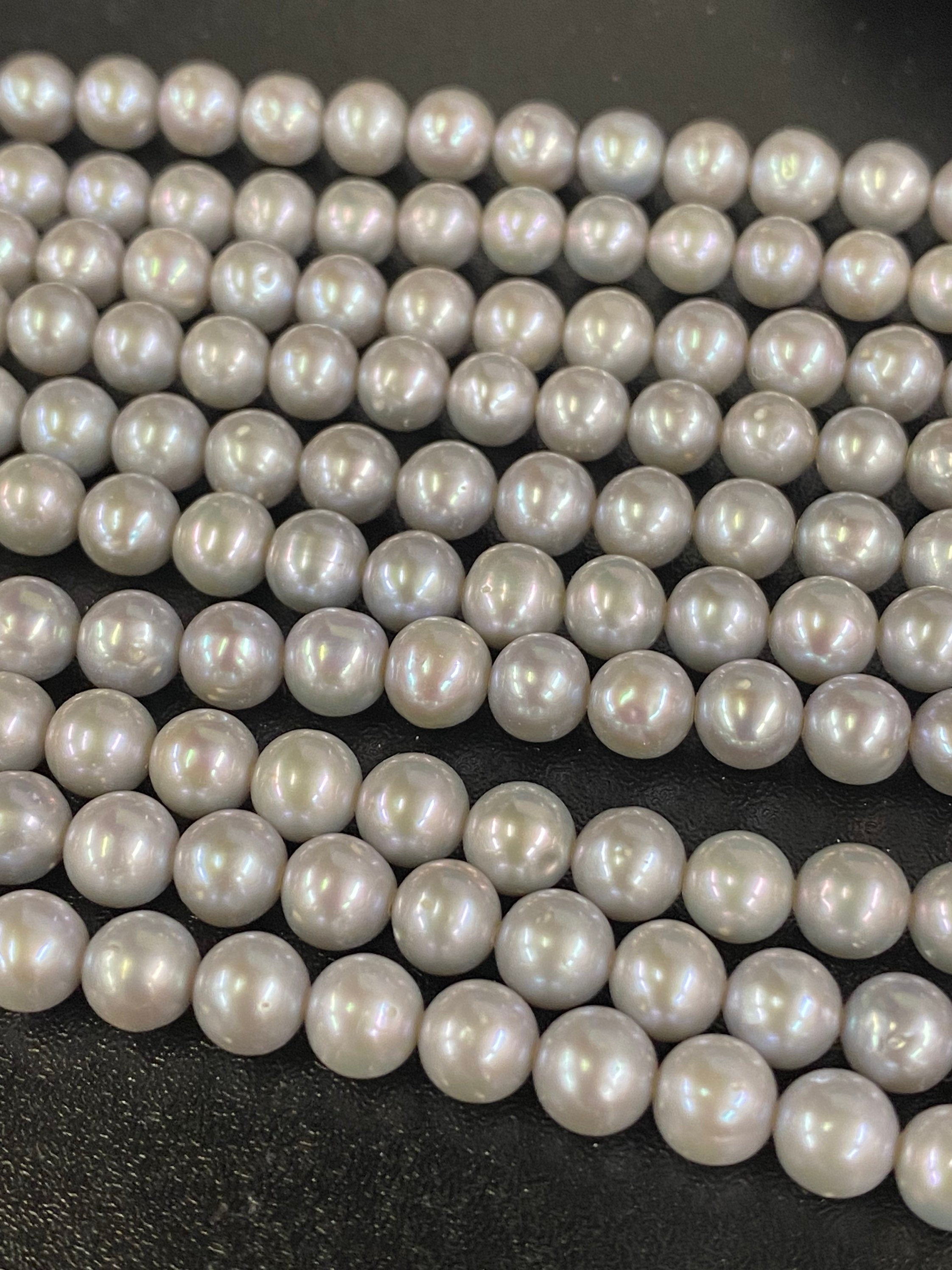 NEW AA 5.5-6.5mm stunning Silver Grey Akoya Pearl round pearl beads platinum Silver Grey loose pearl  Full Strand 15.5" 68+ pc #RS2105