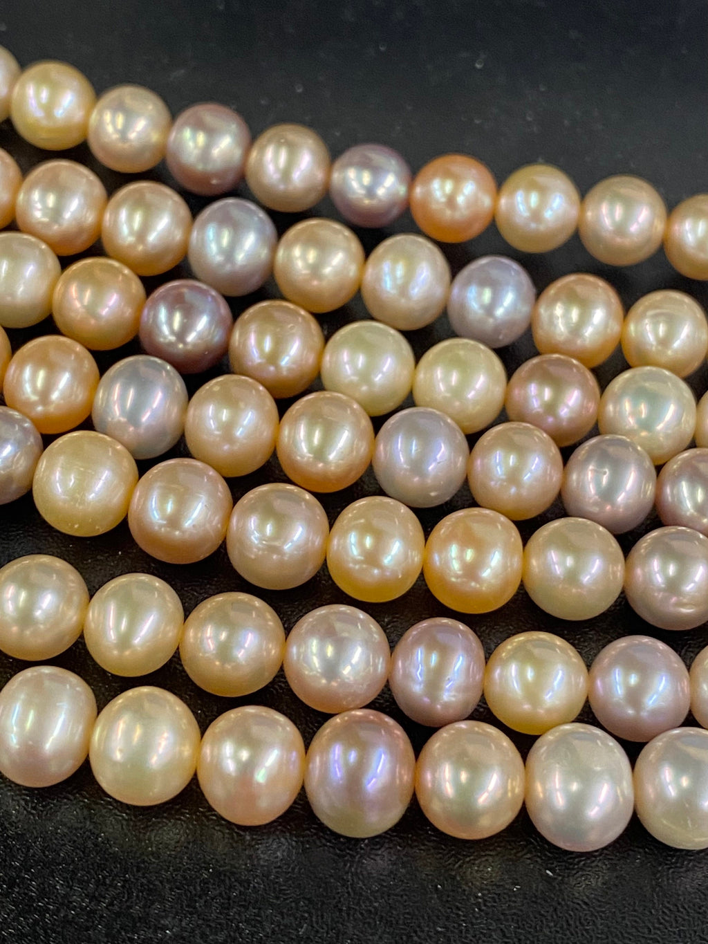 8-9mm AA+ Round off natural multiple color pearls, with Natural High Metallic Luster, 15.5" full strand  Genuine Freshwater Pearl RS3017YH