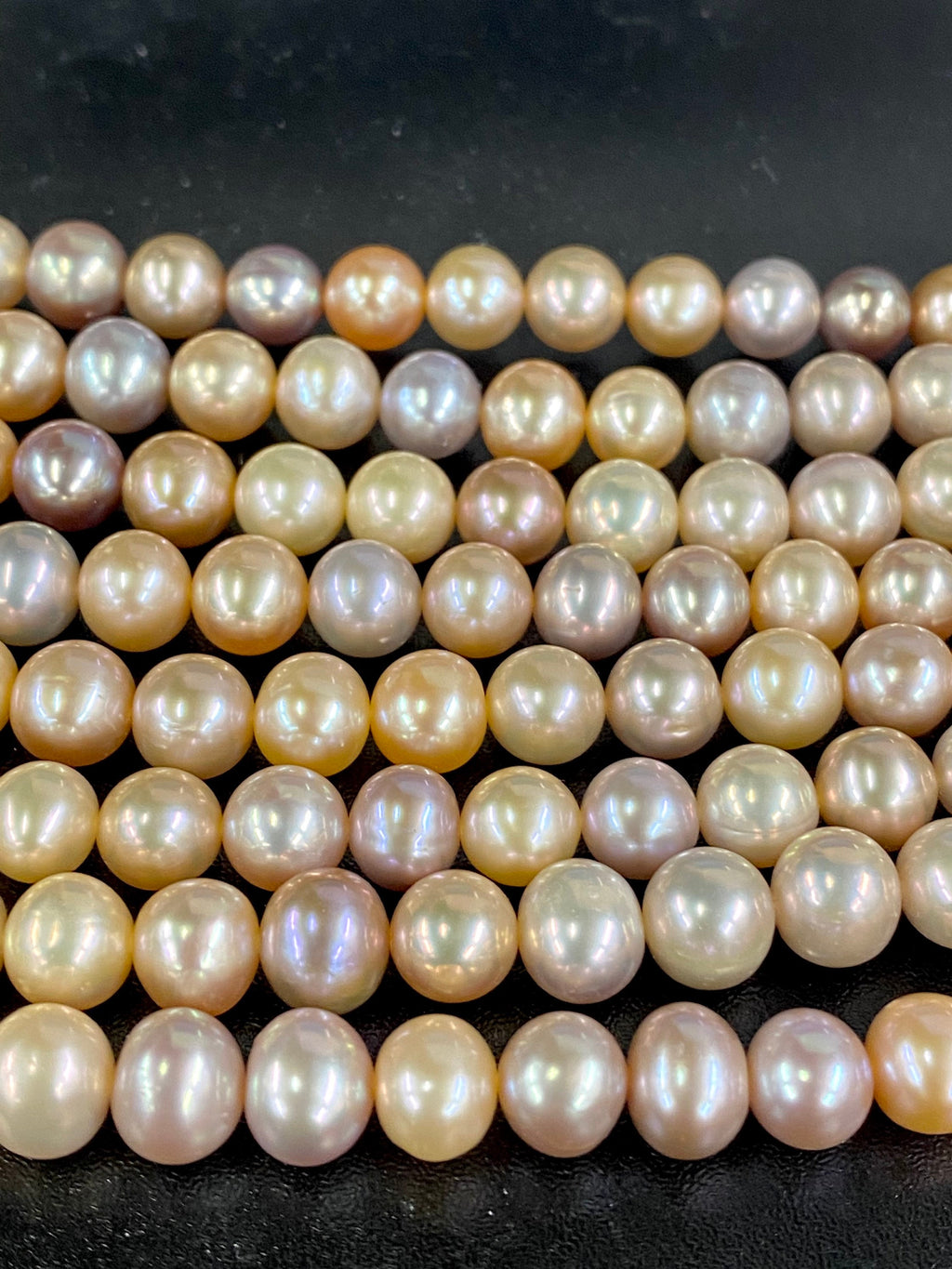 8-9mm AA+ Round off natural multiple color pearls, with Natural High Metallic Luster, 15.5" full strand  Genuine Freshwater Pearl RS3017YH