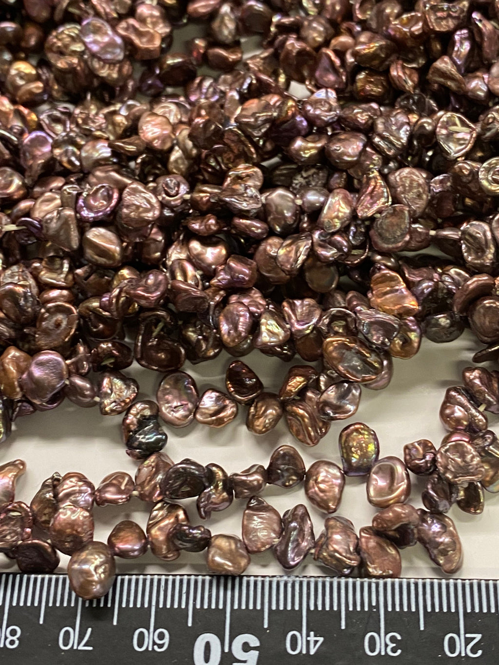 AA 6-8mm Briolette bronze Keshi Pearl, coffee brown Top Drilled pearl, 15" strand 80+pc seed dainty Dancing pearl Beads, NEW K3008