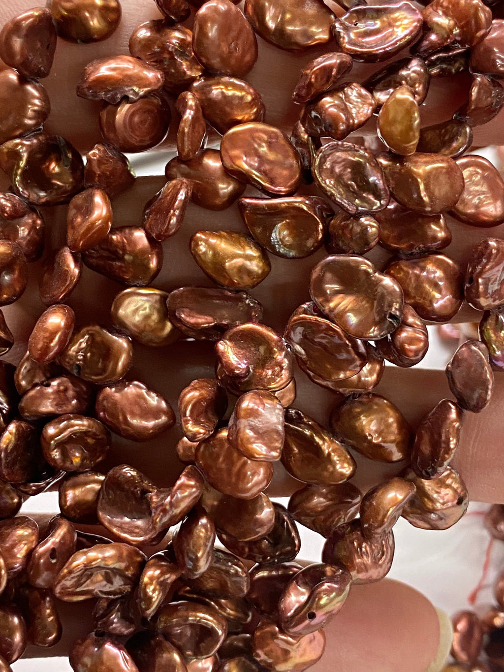 AAA quality 7-8mmX9-10mm Briolette bronze Keshi Pearl, Top Drilled pearl, short strand 15pc delegate Dancing pearl Beads, new arrival K3009