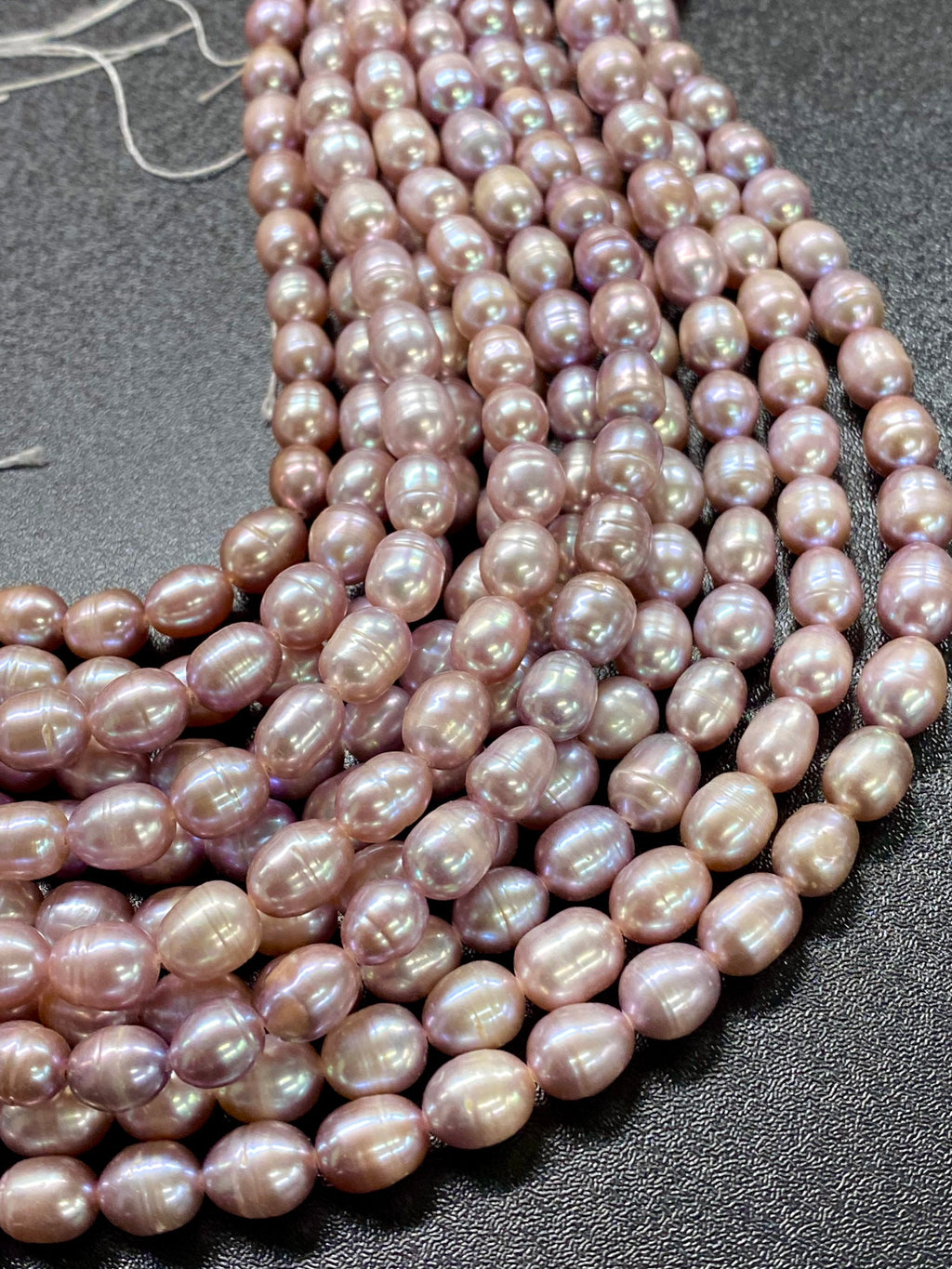 7X8mm full Strand oval Rice freshwater Pearl, natural pink peach lavender Baroque Pearl, 14" 40pc+ loose pearl beads #DR3002 NEW SALE