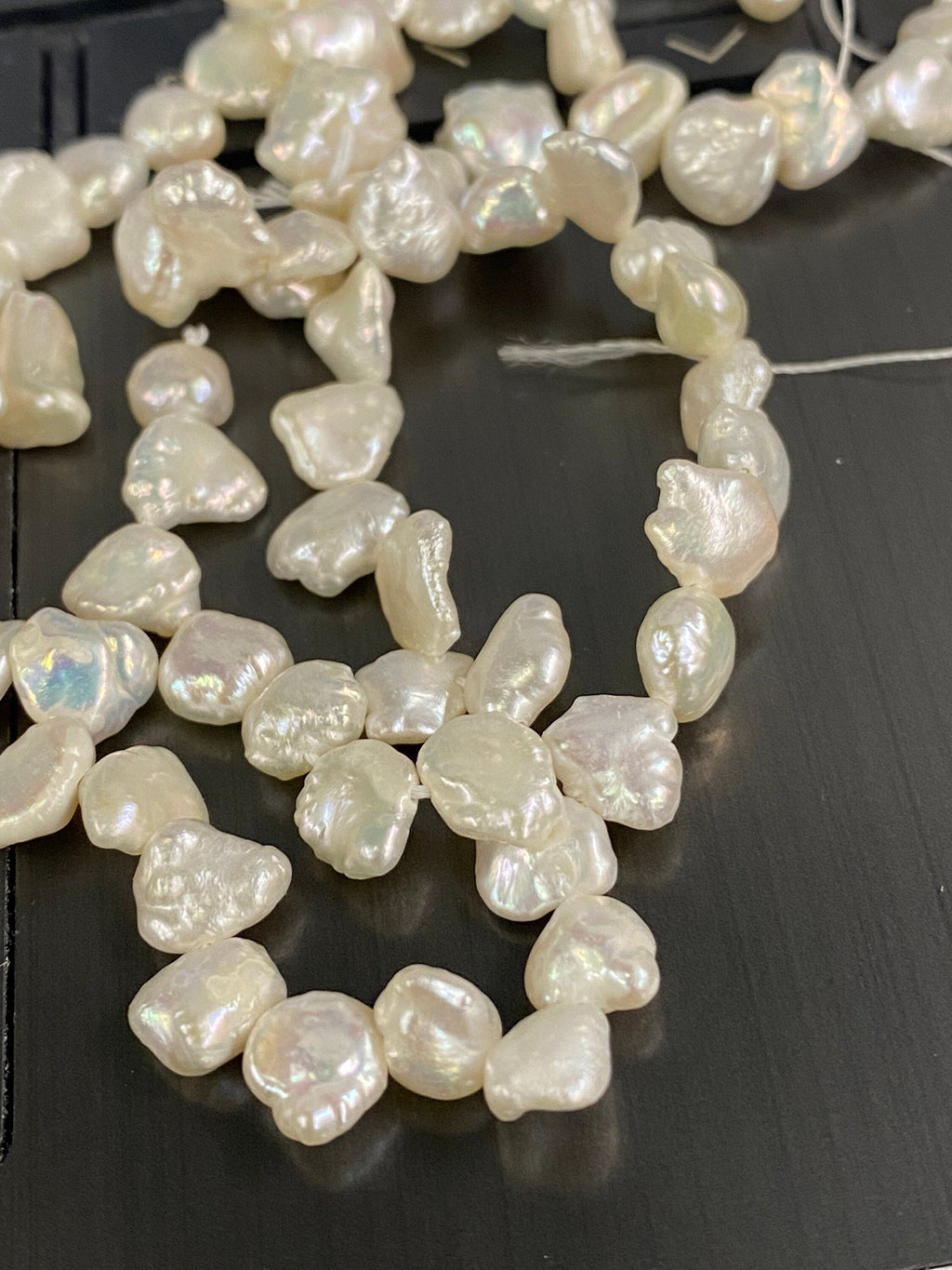 Briolette White Keshi Pearls 6-8mmTop Drilled Dancing----15 pieces BRIOLETTE Beads------new arrival deal K3001S