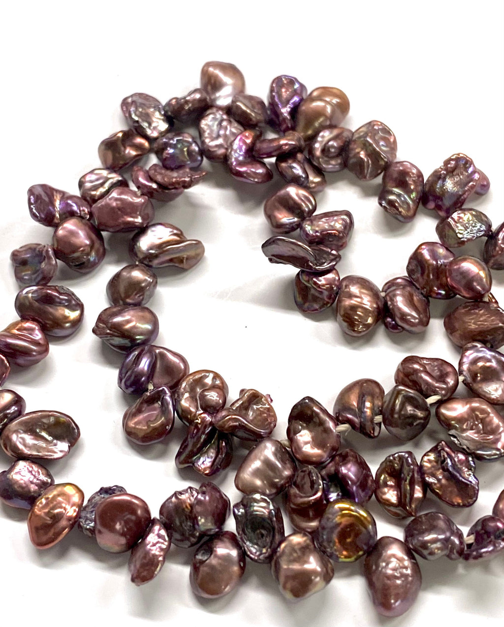 AA 6-8mm Briolette bronze Keshi Pearl, coffee brown Top Drilled pearl, 15" strand 80+pc seed dainty Dancing pearl Beads, NEW K3008