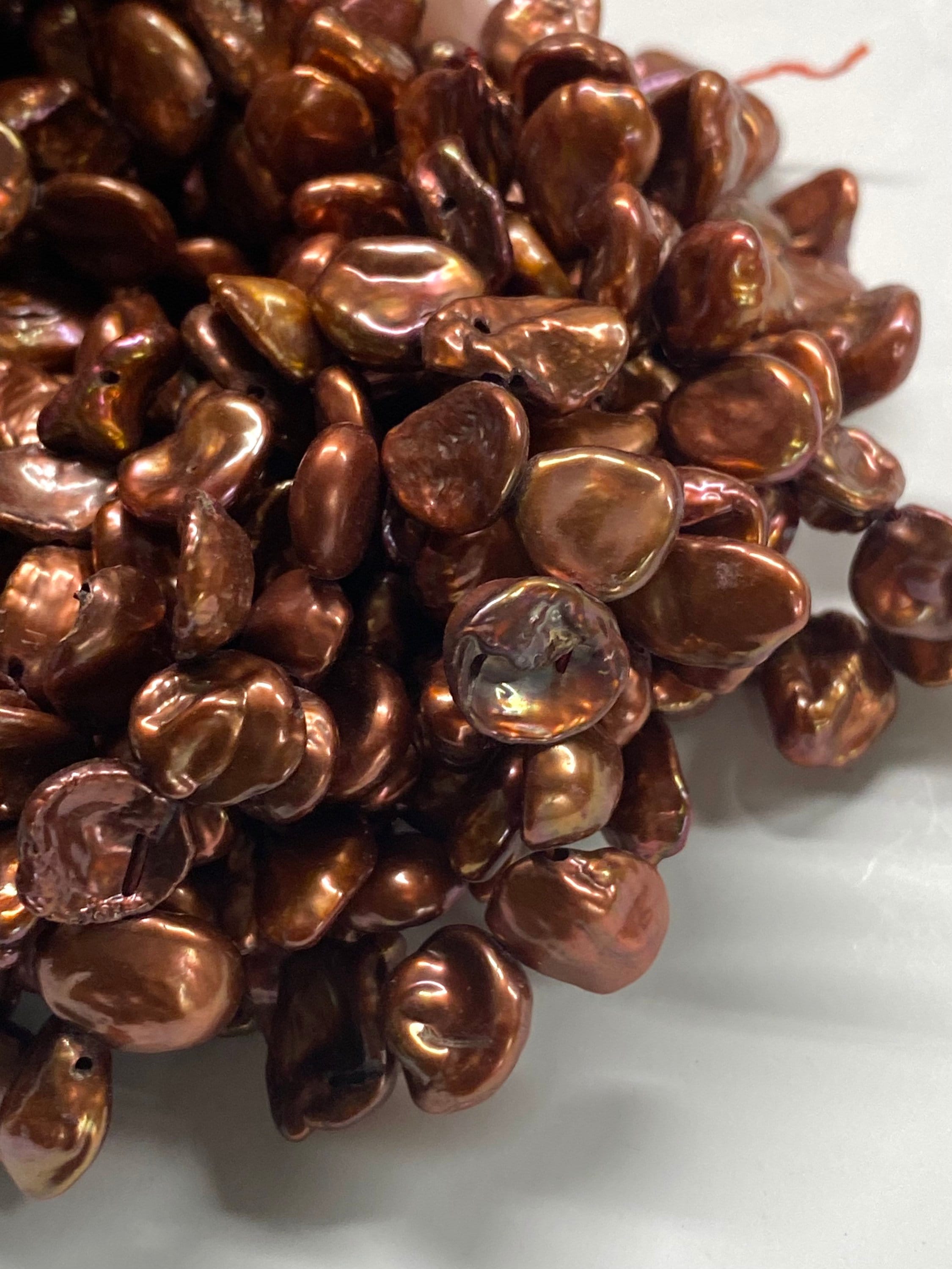 AAA quality 7-8mmX9-10mm Briolette bronze Keshi Pearl, Top Drilled pearl, short strand 15pc delegate Dancing pearl Beads, new arrival K3009