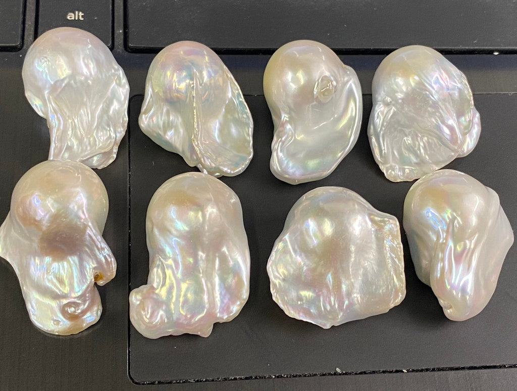 NEW AAA+ Top quality 25-30mmX 18-20mm Unique Huge Fire Flameball Baroque pearl Natural white cultured genuine pearl, half drilled #Hecate