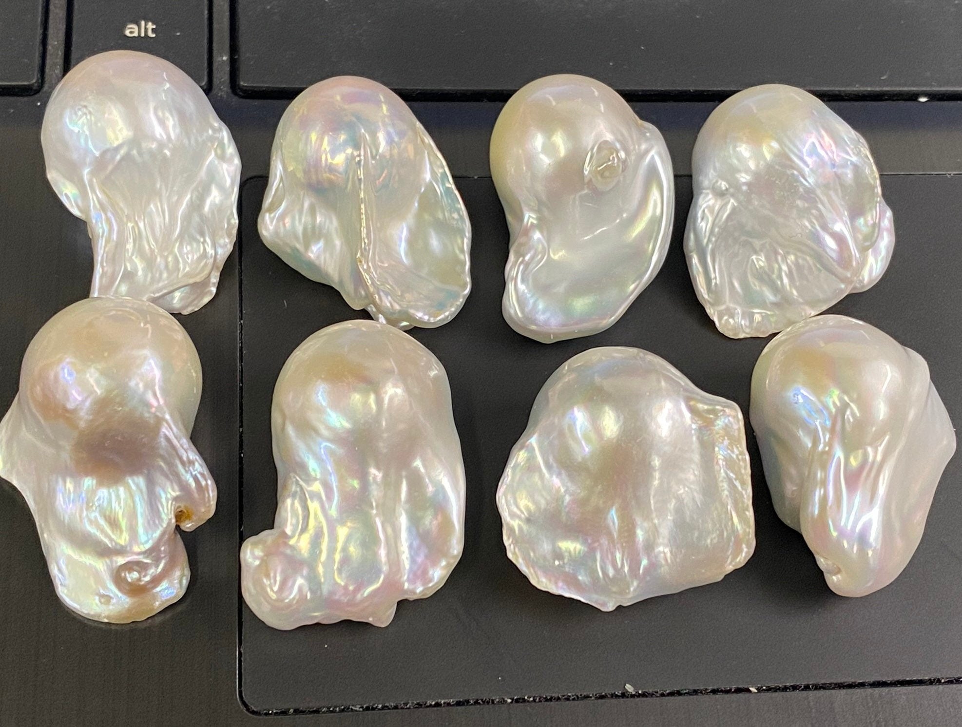 NEW AAA+ Top quality 25-30mmX 18-20mm Unique Huge Fire Flameball Baroque pearl Natural white cultured genuine pearl, half drilled #Hecate