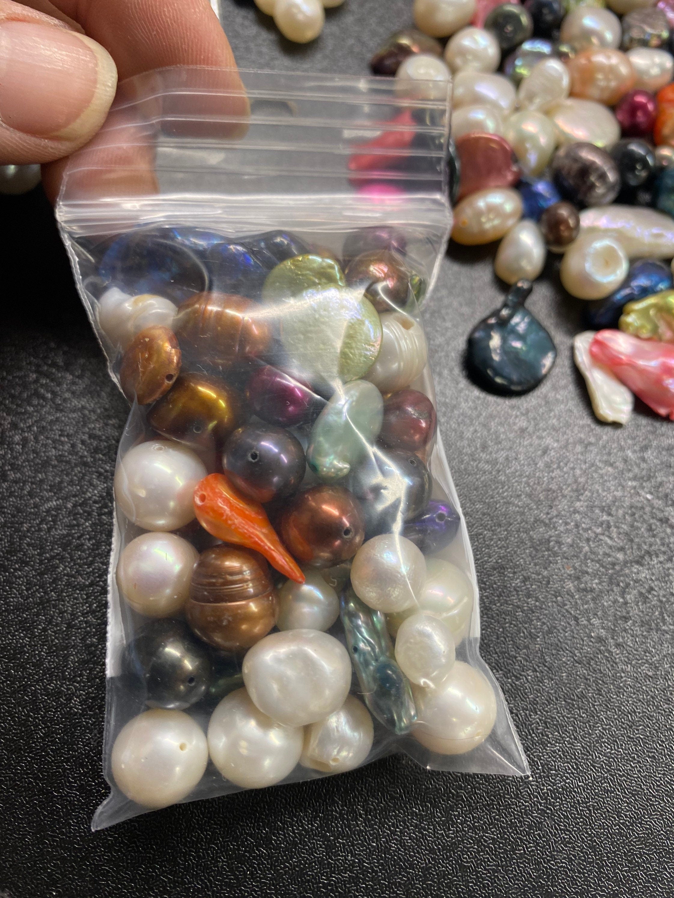 6-40mm Assorted Loose Freshwater Pearl, Mixed Pearl Beads bag, large hole Freshwater Pearl, Coin Pearls, Biwa Pearls, Round Pearls, keshi