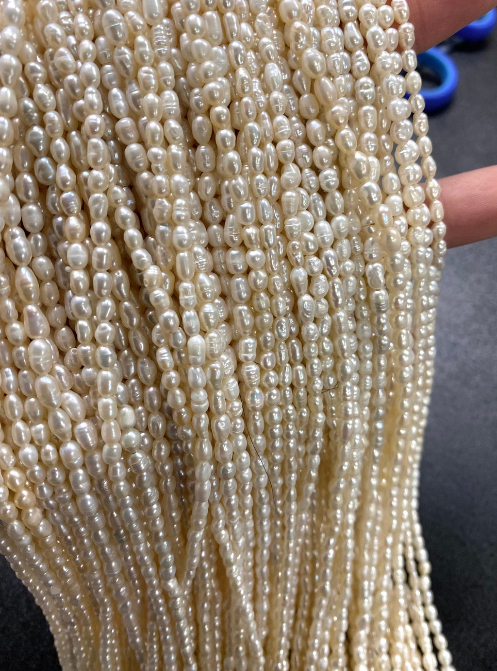 Seed Pearl Baroque Rice Pearl Freshwater Pearl ivory white 2.5mm 3-3.5mm, mute milky white, 14" full strand 75+ pieces #SD7006T ---NEW