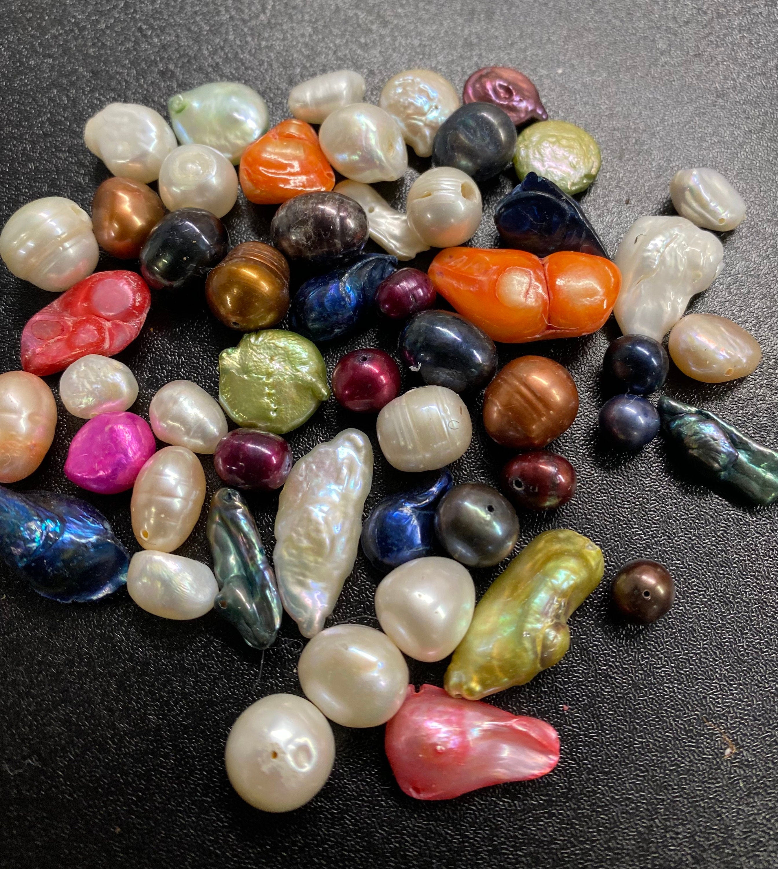 6-40mm Assorted Loose Freshwater Pearl, Mixed Pearl Beads bag, large hole Freshwater Pearl, Coin Pearls, Biwa Pearls, Round Pearls, keshi