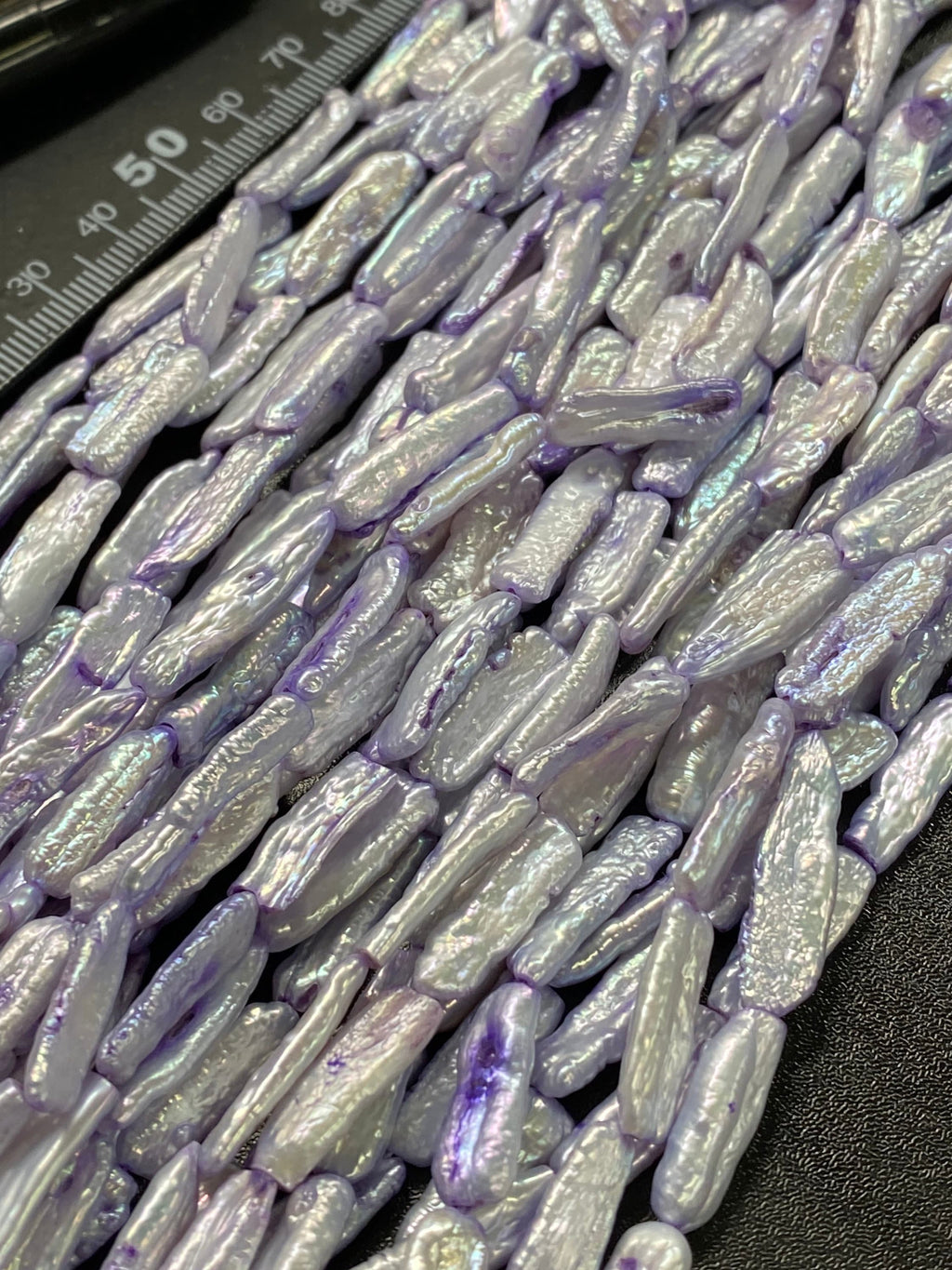 AA+ 18-22mm X 6-7MM full strand 16" 20+pc Biwa stick Pearl Beads, Freshwater pearl light purple biwa lavender pearl stick #KC5035---New Sale