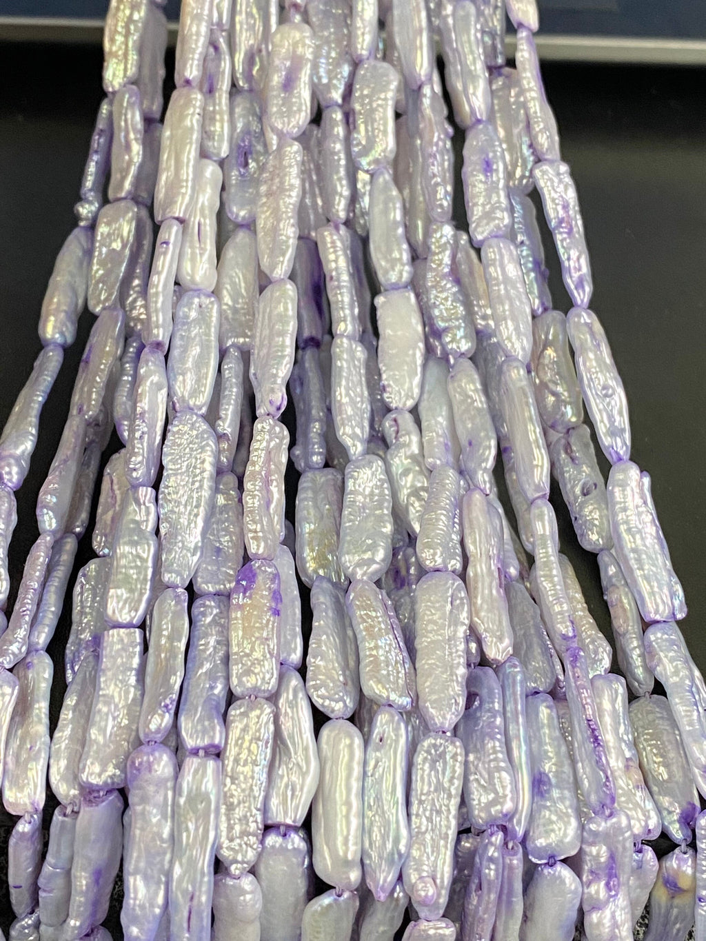 AA+ 18-22mm X 6-7MM full strand 16" 20+pc Biwa stick Pearl Beads, Freshwater pearl light purple biwa lavender pearl stick #KC5035---New Sale