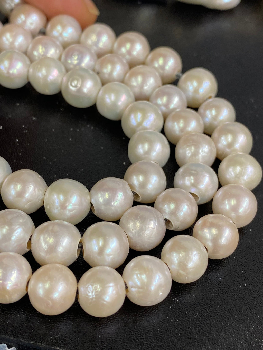AA+ 9-11mm Genuine Edison round Cultured Pearl, white round fire flameball pearl, super stunning luster pearls, 2.2mm 3mm large hole choice