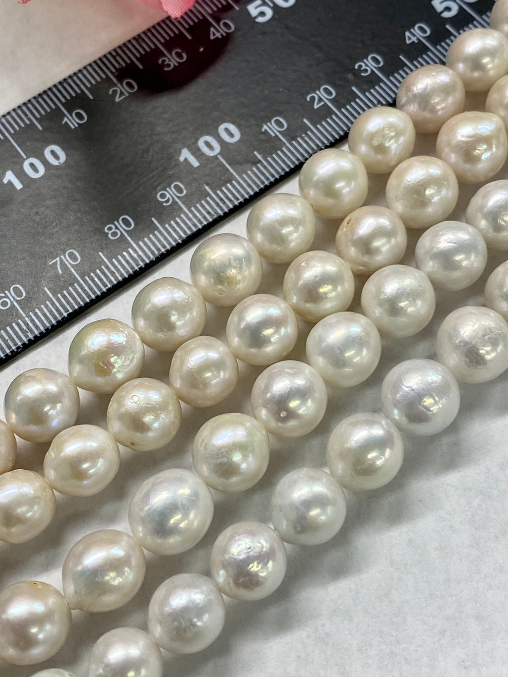 9-11mmX11-12mm Genuine Baroque Edison Pearl, white oval fire flameball pearl, metallic luster baroque pearls, 15" full strand 36pc+ beads