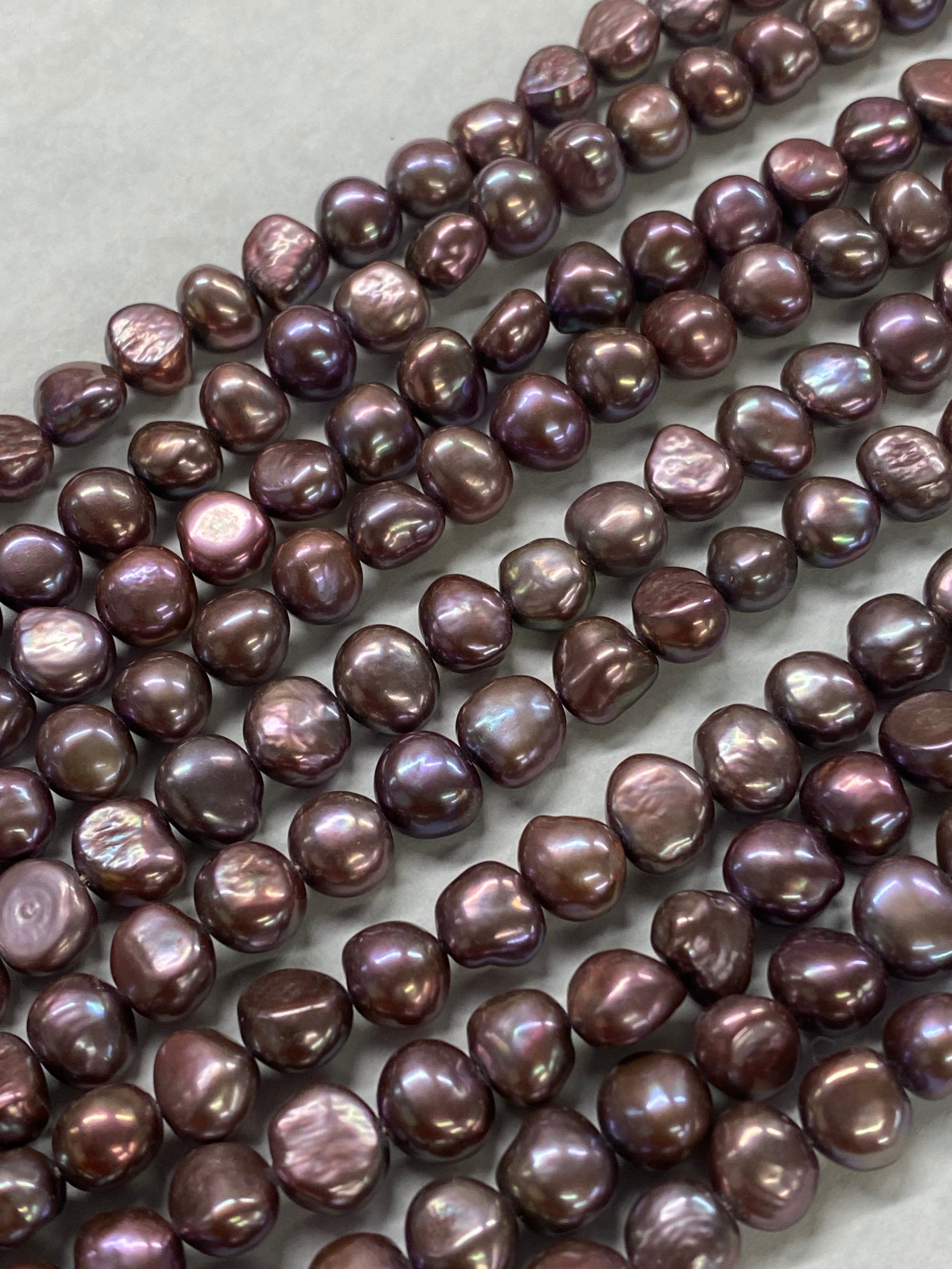 AAA quality 9mm Baroque Nugget Freshwater Pearl, Vintage mulberry red purple Wine color pearl, 16" Full strand 48pc+ pebble beads #CB6055