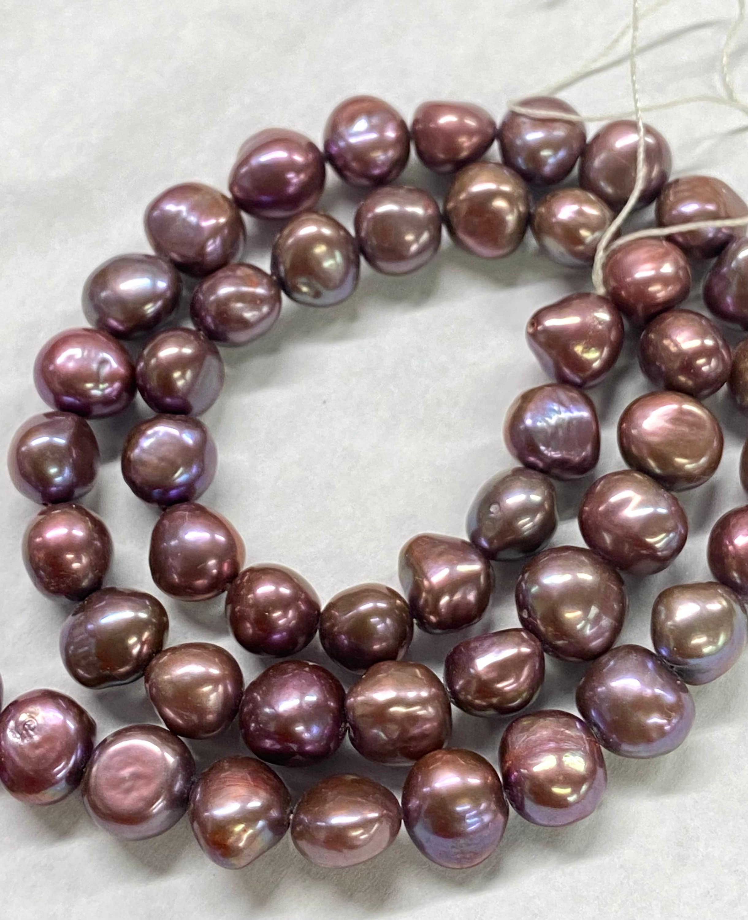 AAA quality 9mm Baroque Nugget Freshwater Pearl, Vintage mulberry red purple Wine color pearl, 16" Full strand 48pc+ pebble beads #CB6055
