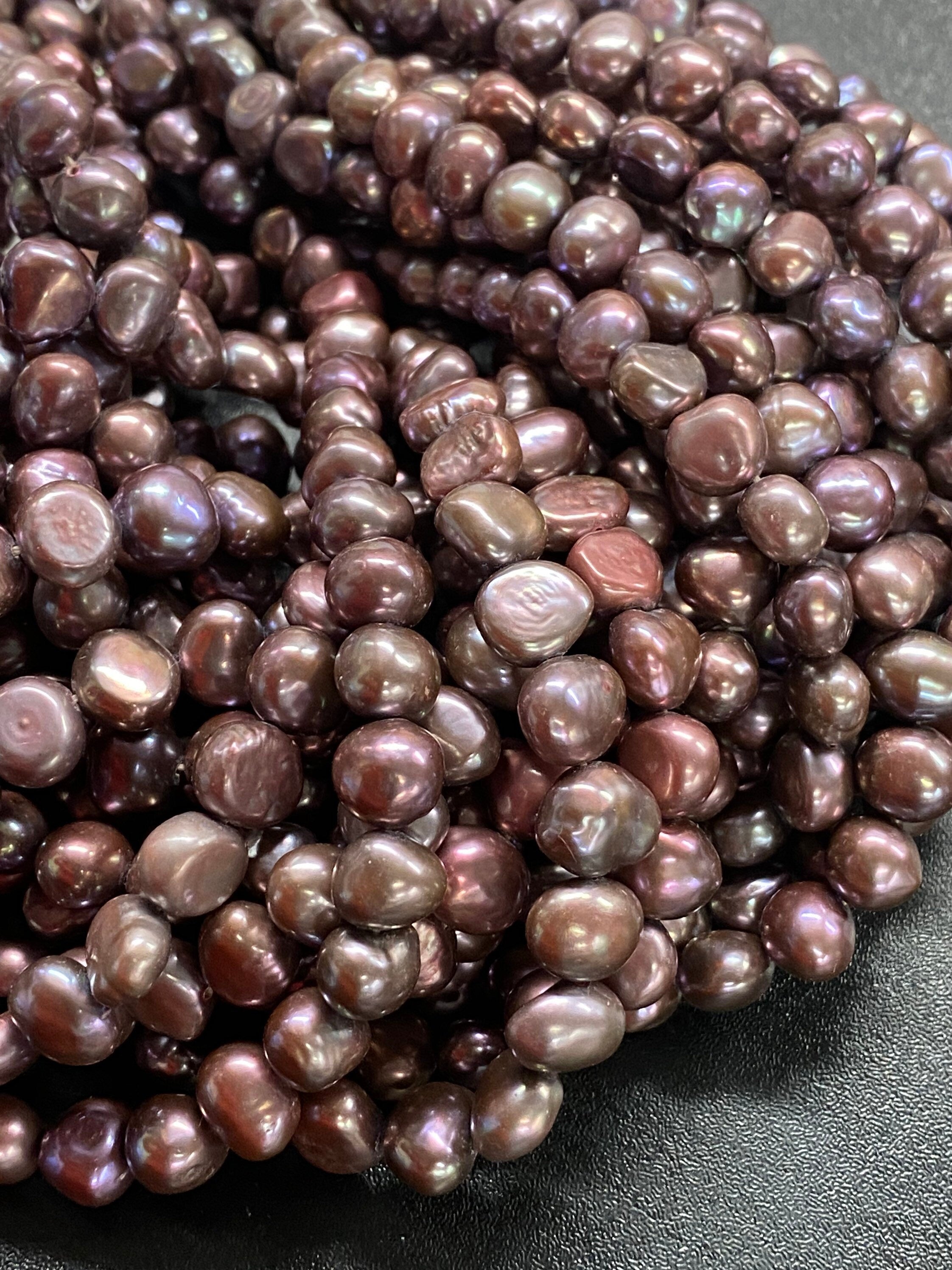 AAA quality 9mm Baroque Nugget Freshwater Pearl, Vintage mulberry red purple Wine color pearl, 16" Full strand 48pc+ pebble beads #CB6055