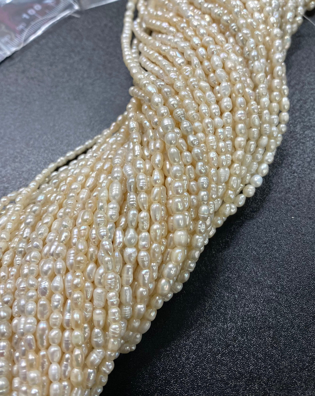Seed Pearl Baroque Rice Pearl Freshwater Pearl ivory white 2.5mm 3-3.5mm, mute milky white, 14" full strand 75+ pieces #SD7006T ---NEW